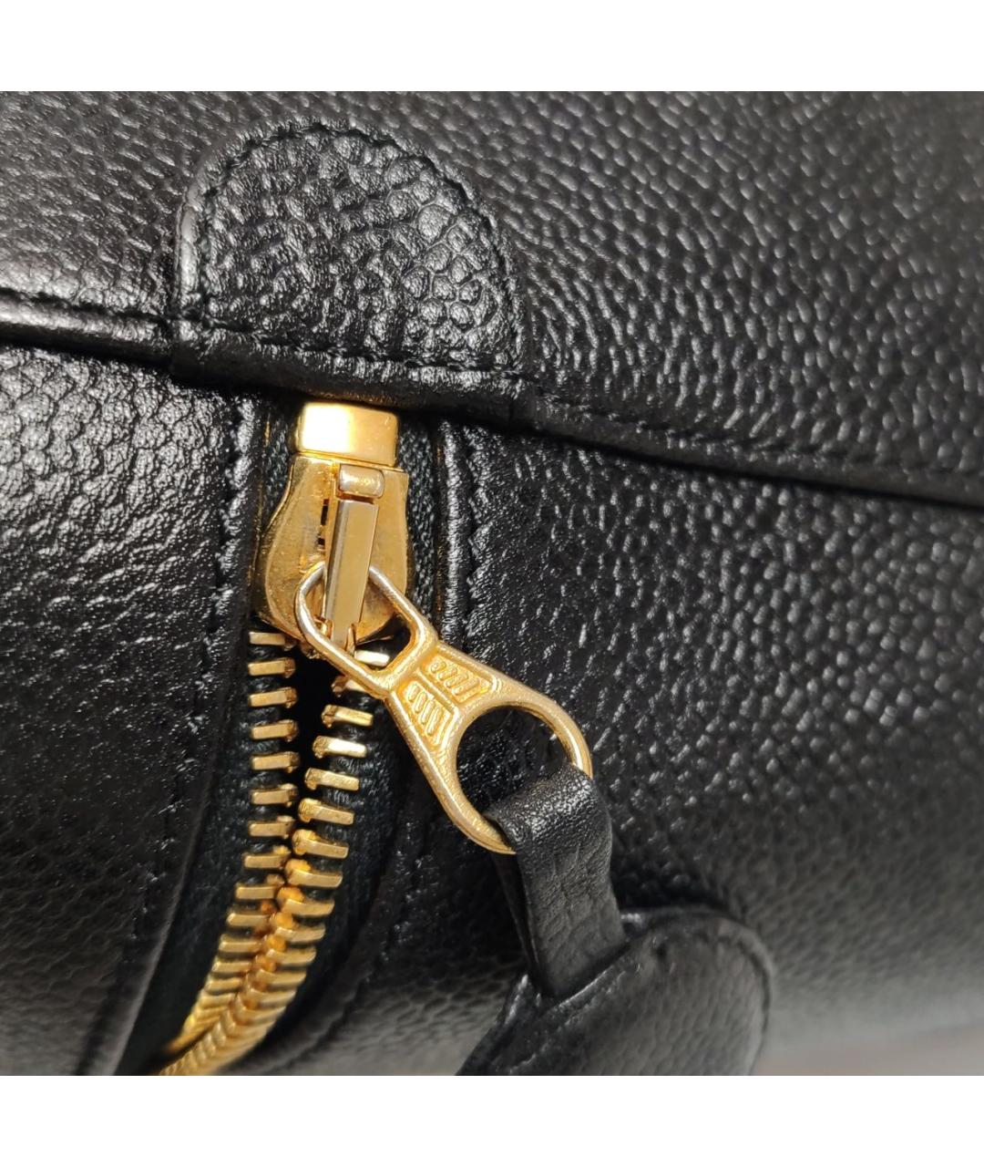 CHANEL Черная кожаная сумка с короткими ручками, фото 8