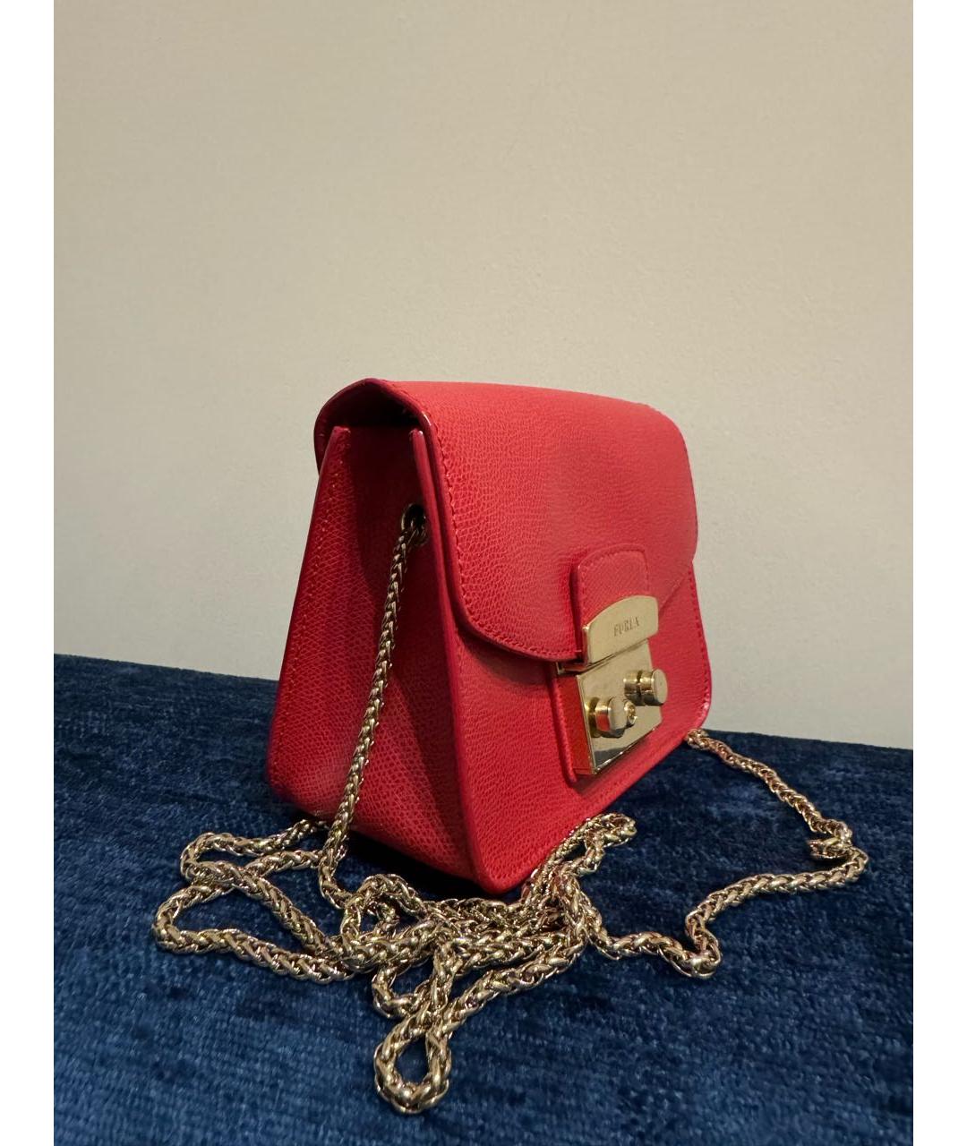 FURLA Красная кожаная сумка через плечо, фото 2