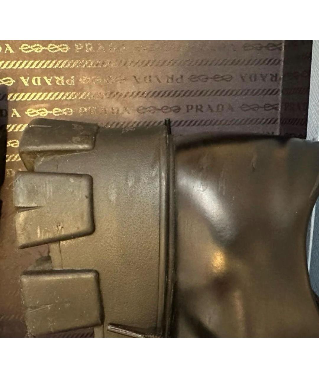 PRADA Черные кожаные ботинки, фото 7