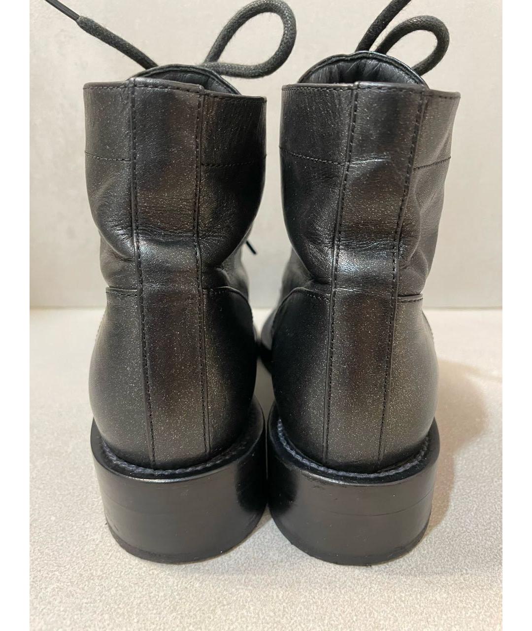 CHANEL Черные кожаные ботинки, фото 4