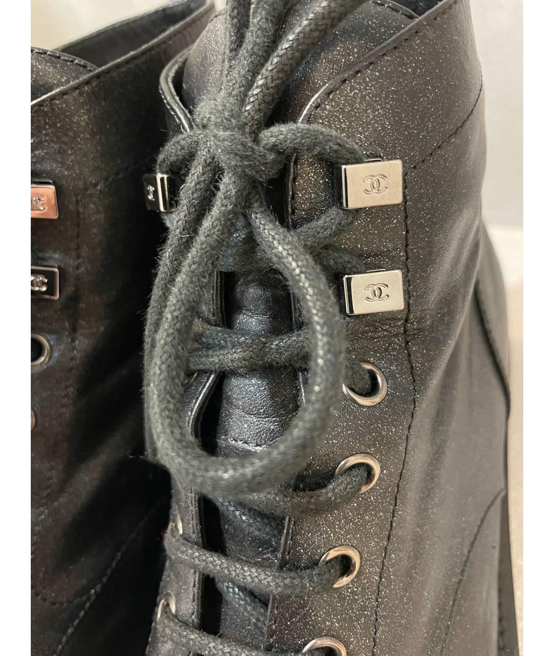 CHANEL Черные кожаные ботинки, фото 8