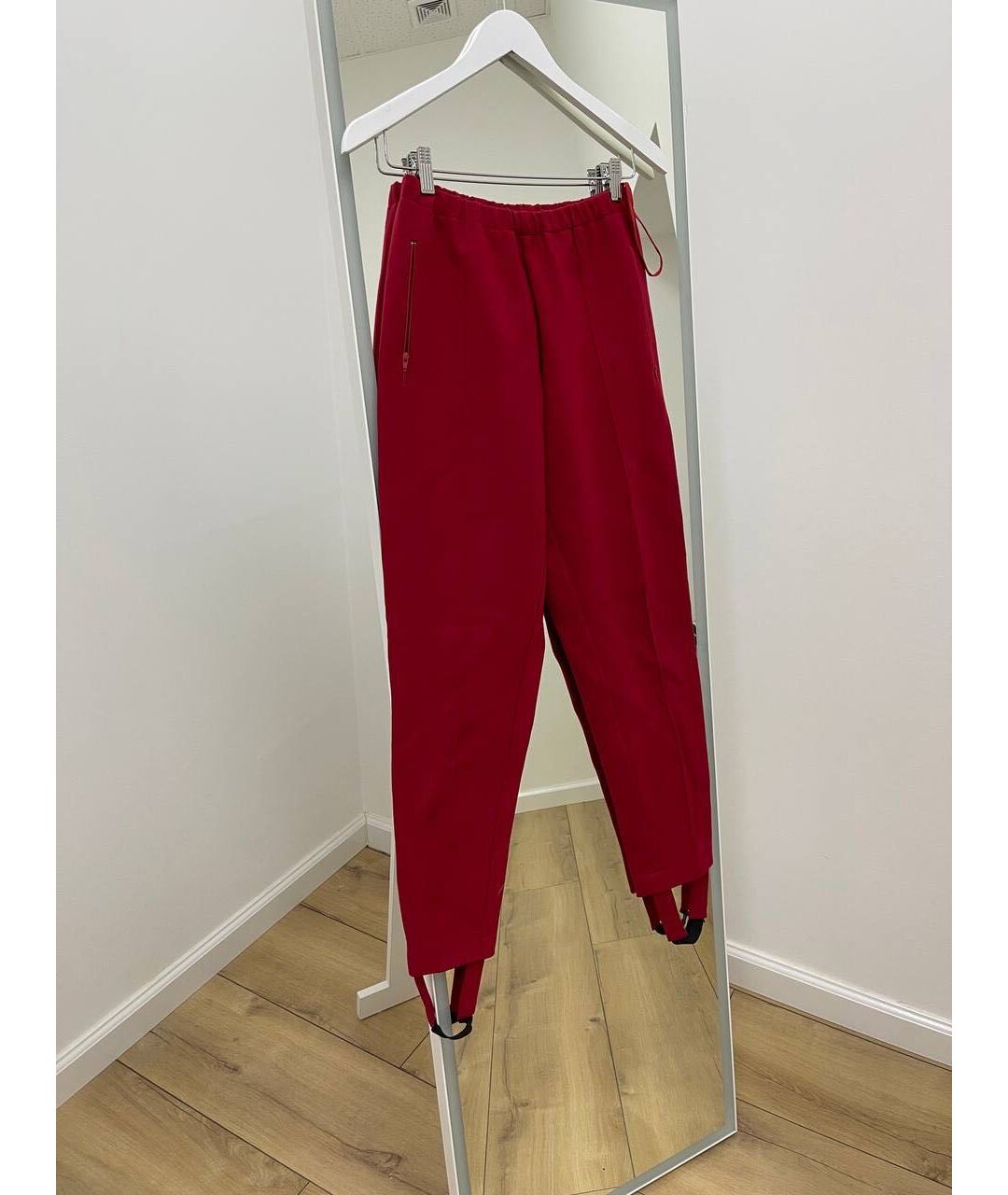 TAMUNA INGOROKVA Красные вискозные брюки узкие, фото 5