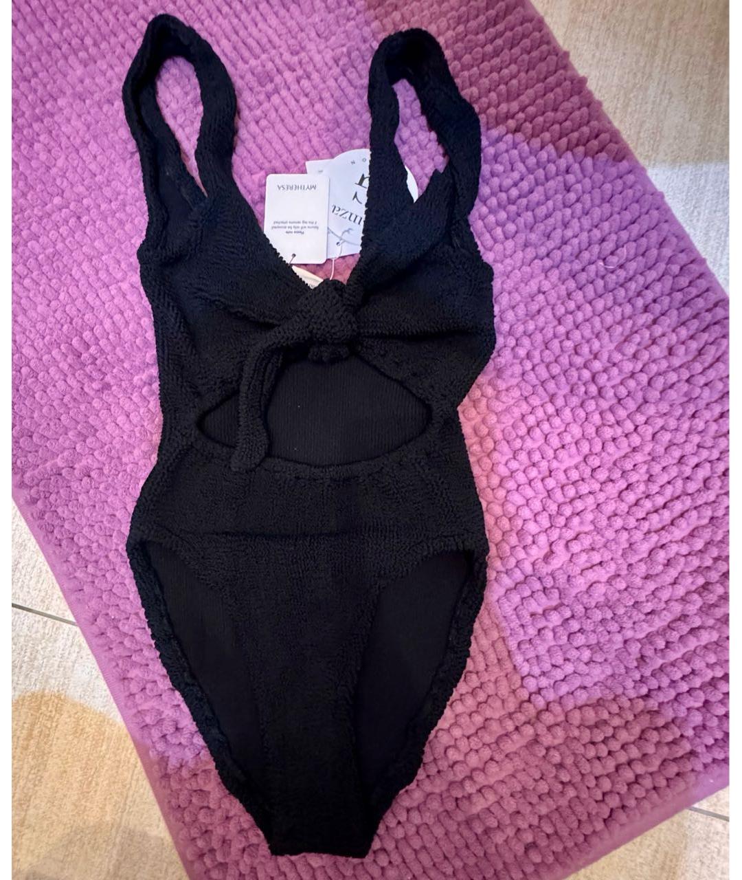 HUNZA G Черный полиамидовый купальник, фото 7