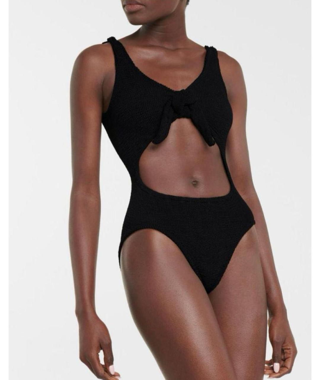 HUNZA G Черный полиамидовый купальник, фото 5