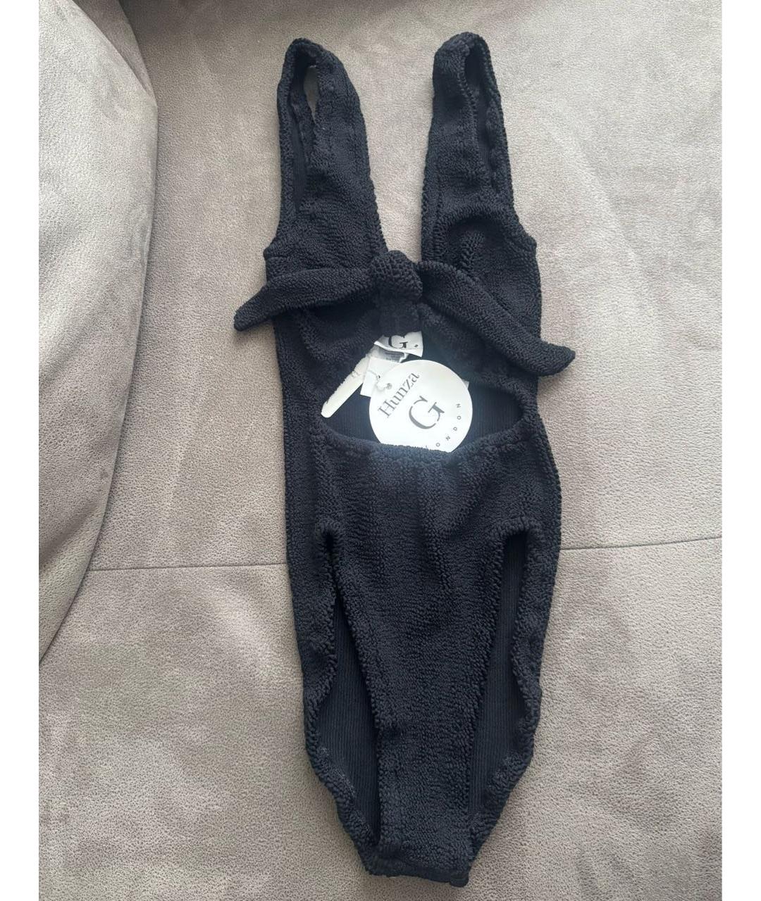 HUNZA G Черный полиамидовый купальник, фото 4