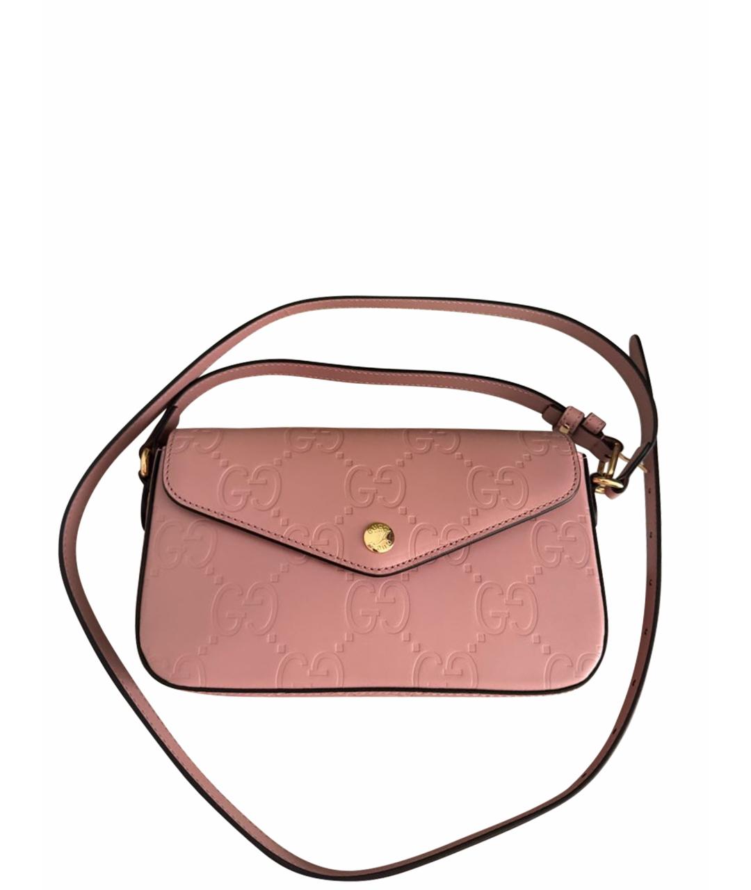 GUCCI Розовая кожаная сумка через плечо, фото 1