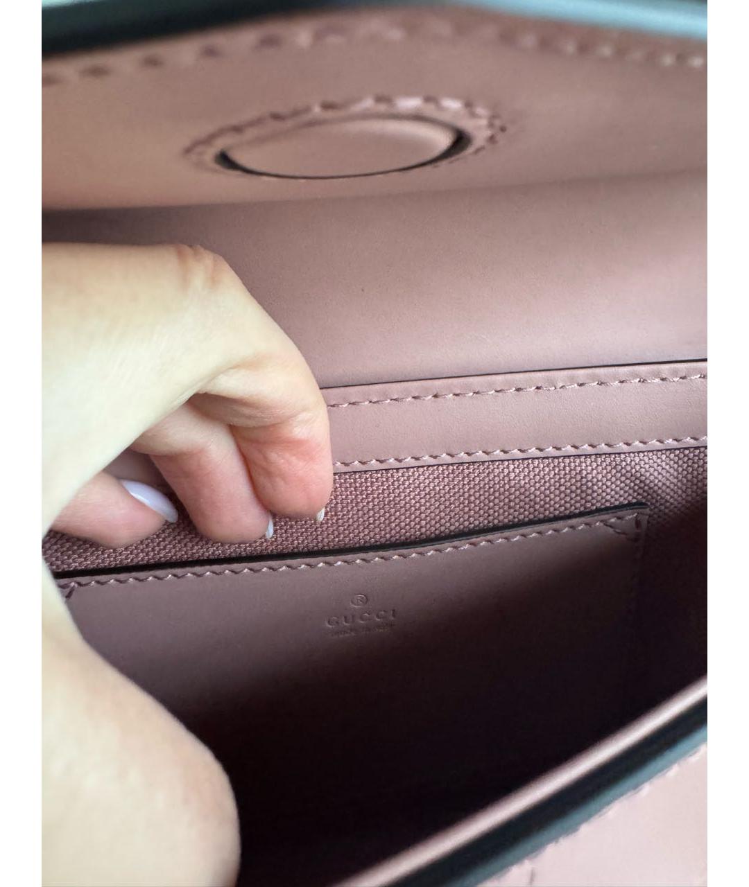 GUCCI Розовая кожаная сумка через плечо, фото 3