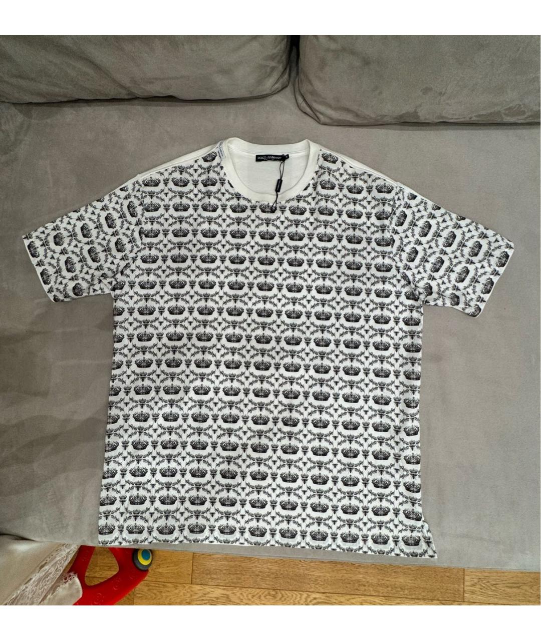 DOLCE&GABBANA Белая хлопковая футболка, фото 9
