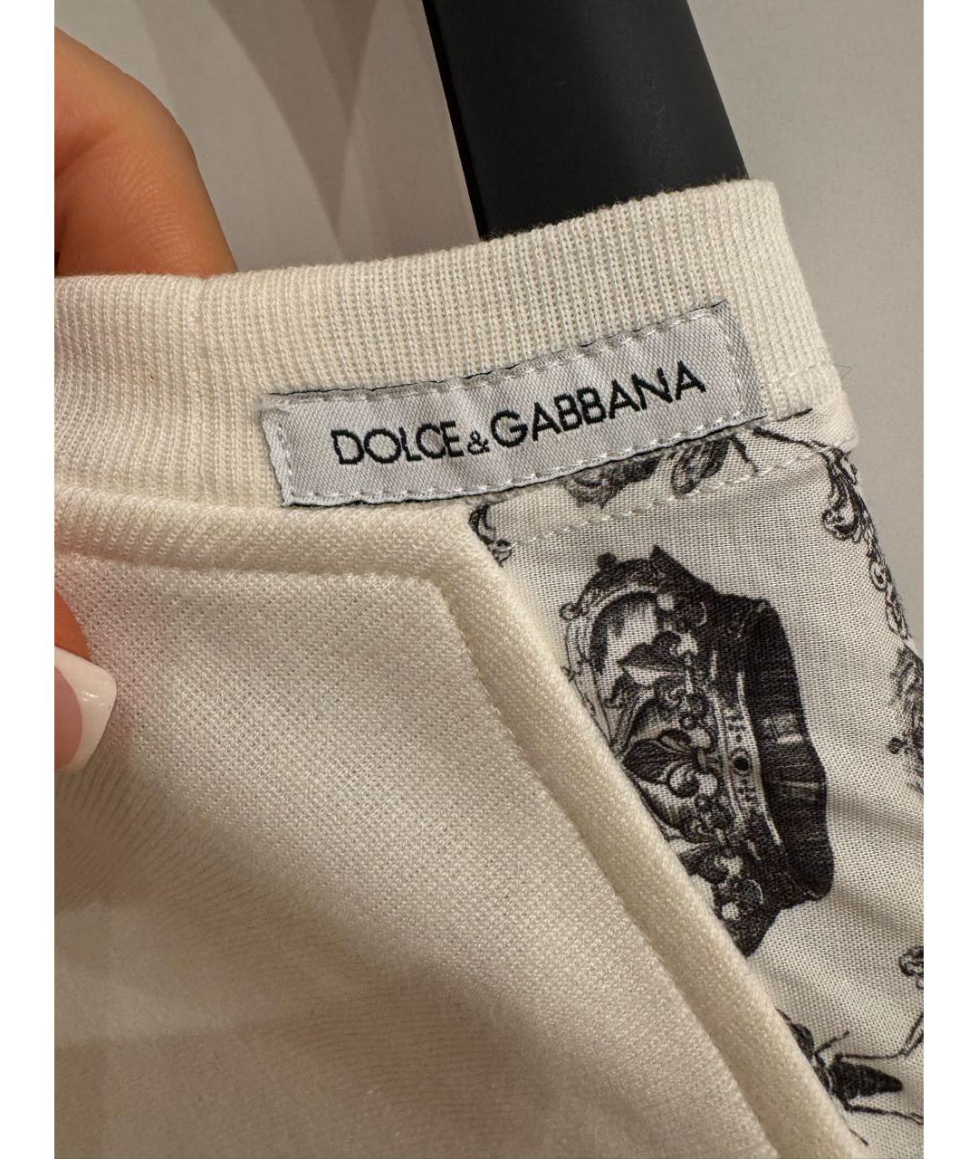 DOLCE&GABBANA Белая хлопковая футболка, фото 5