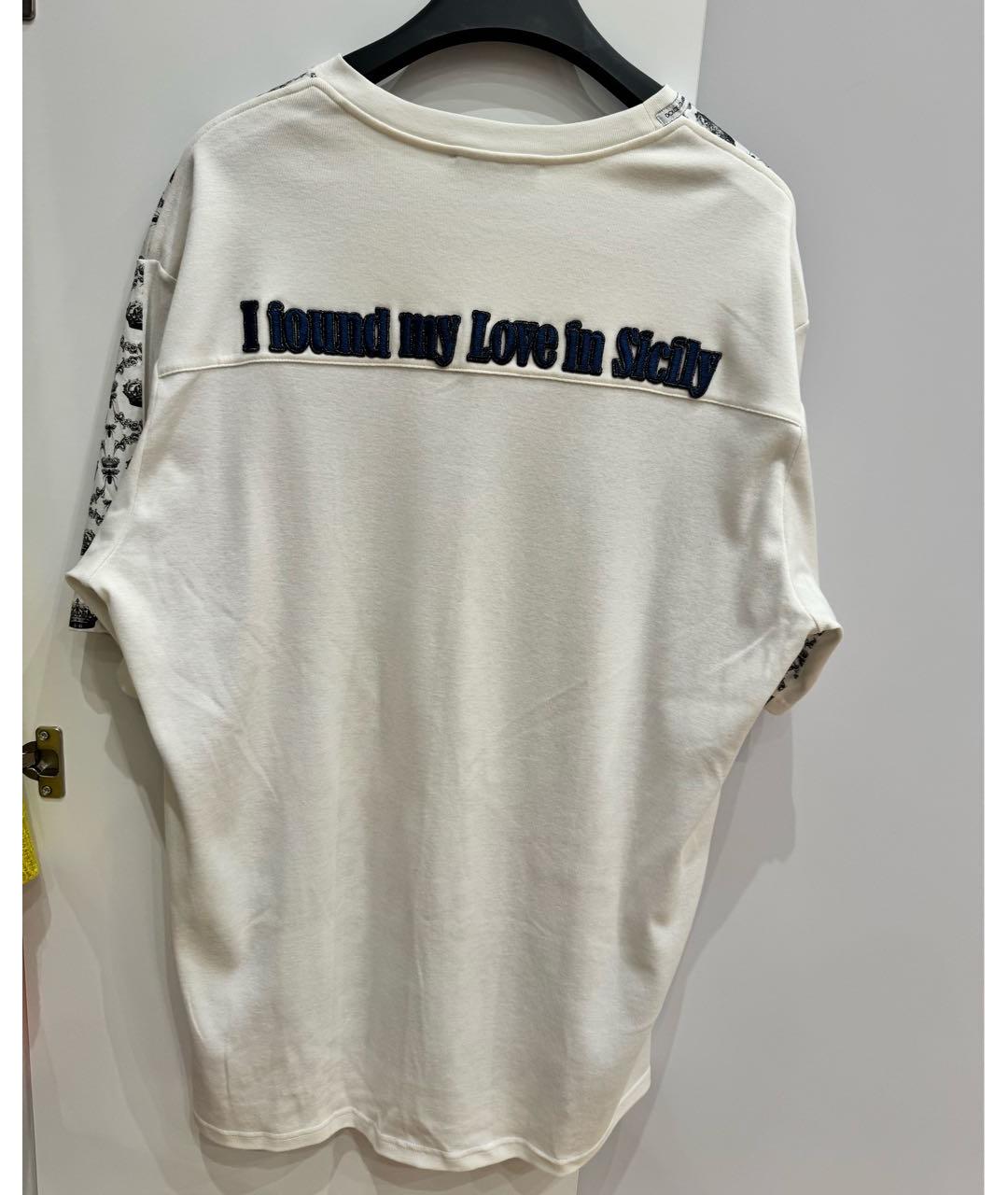 DOLCE&GABBANA Белая хлопковая футболка, фото 3