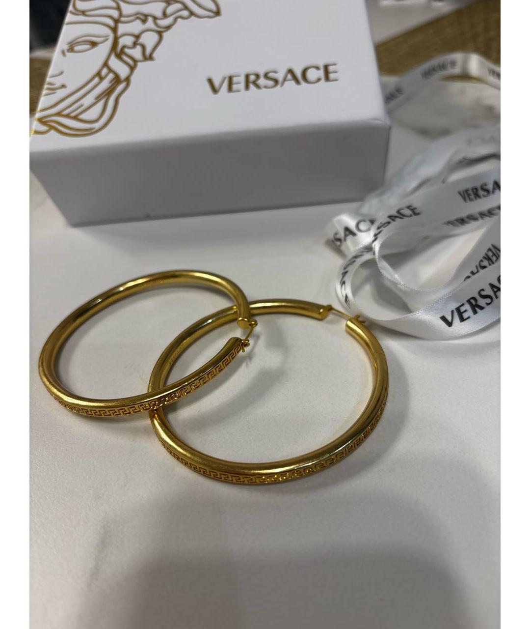 VERSACE Золотые позолоченные серьги, фото 3