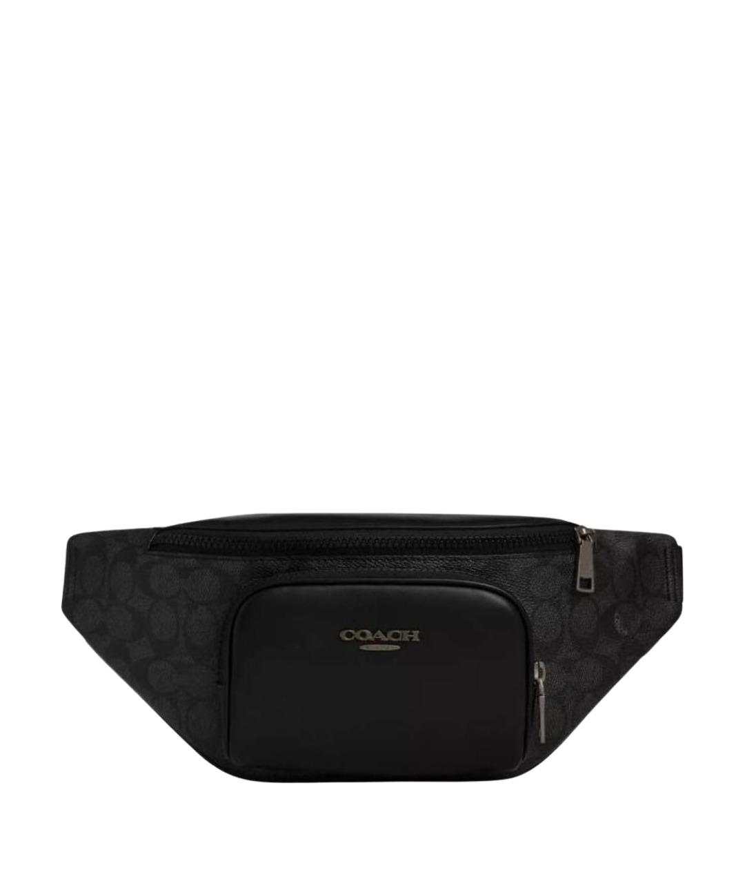 COACH Черная кожаная поясная сумка, фото 1