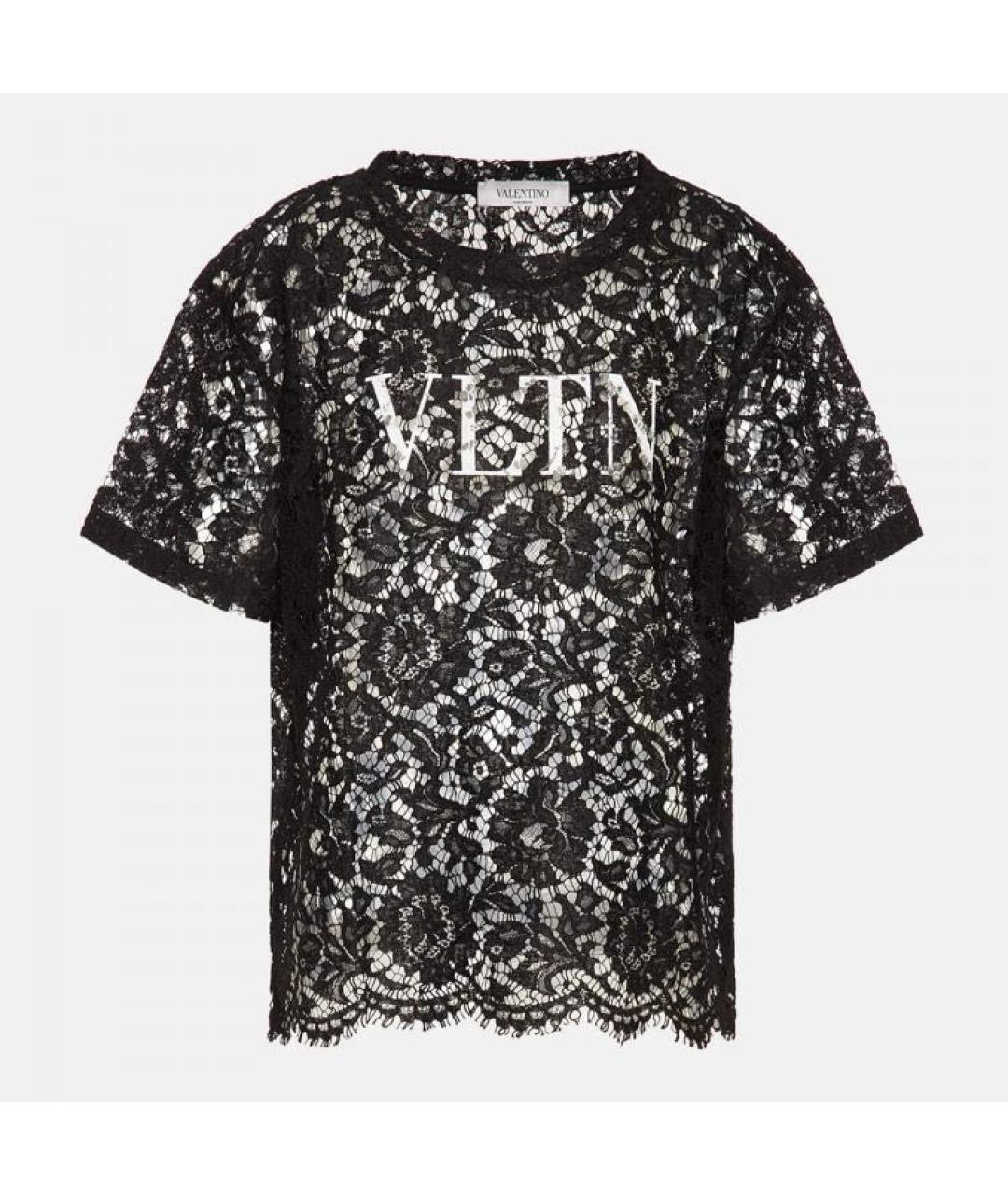 VALENTINO Черная хлопковая футболка, фото 6