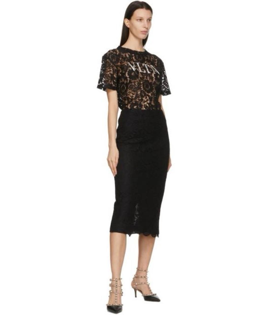 VALENTINO Черная хлопковая футболка, фото 5