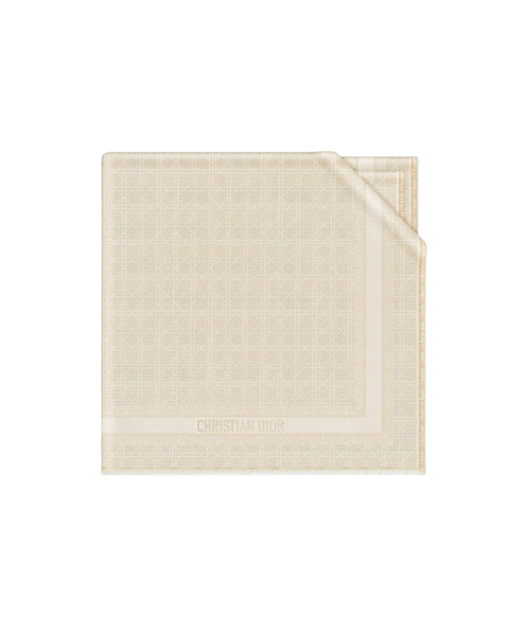 CHRISTIAN DIOR Золотой шелковый платок, фото 2