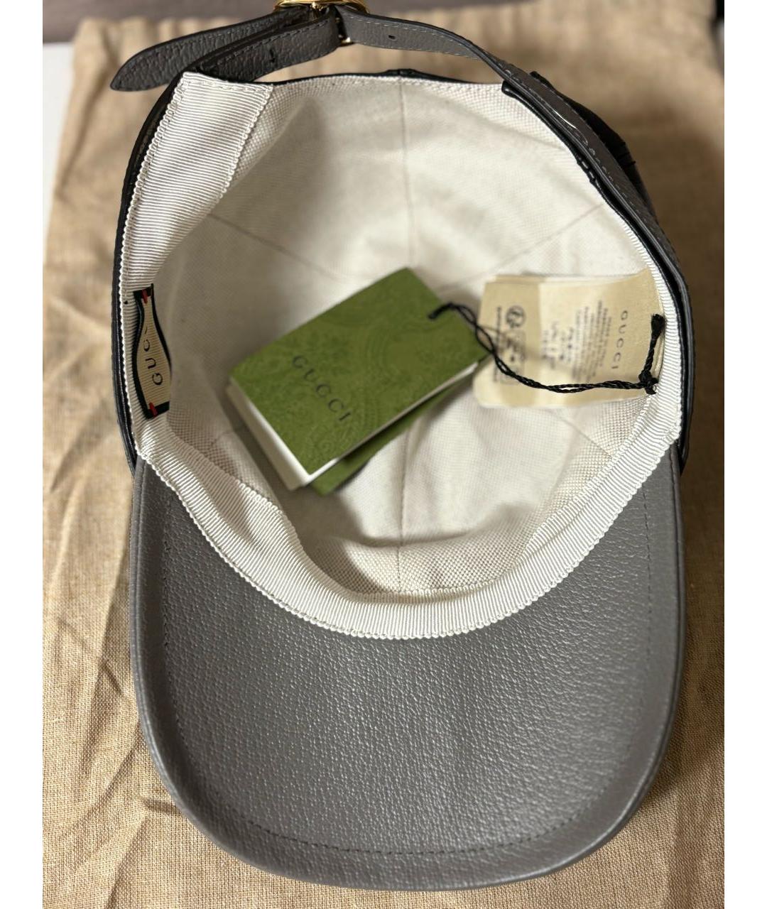 GUCCI Серая кожаная кепка, фото 5