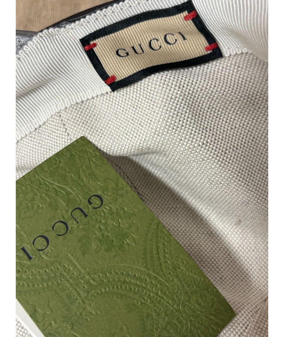 GUCCI Серая кожаная кепка, фото 6