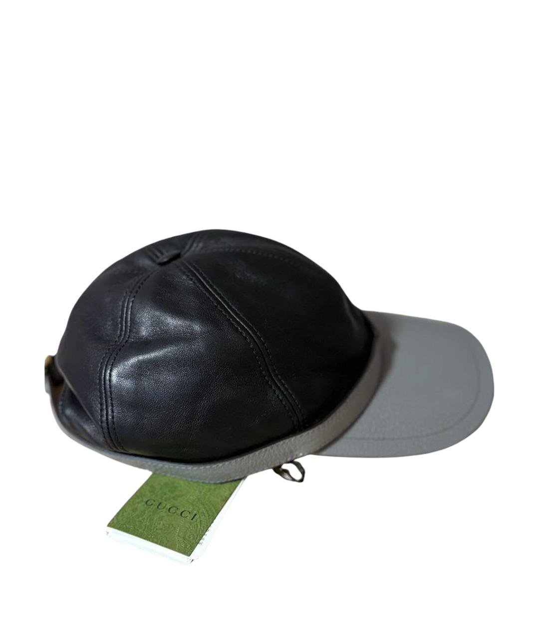 GUCCI Серая кожаная кепка, фото 1