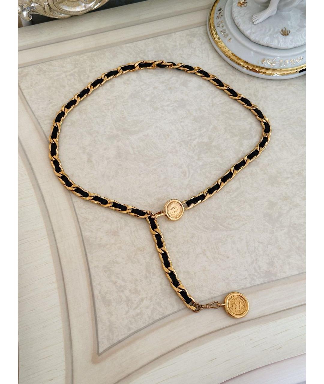 CHANEL Золотой кожаный ремень, фото 8
