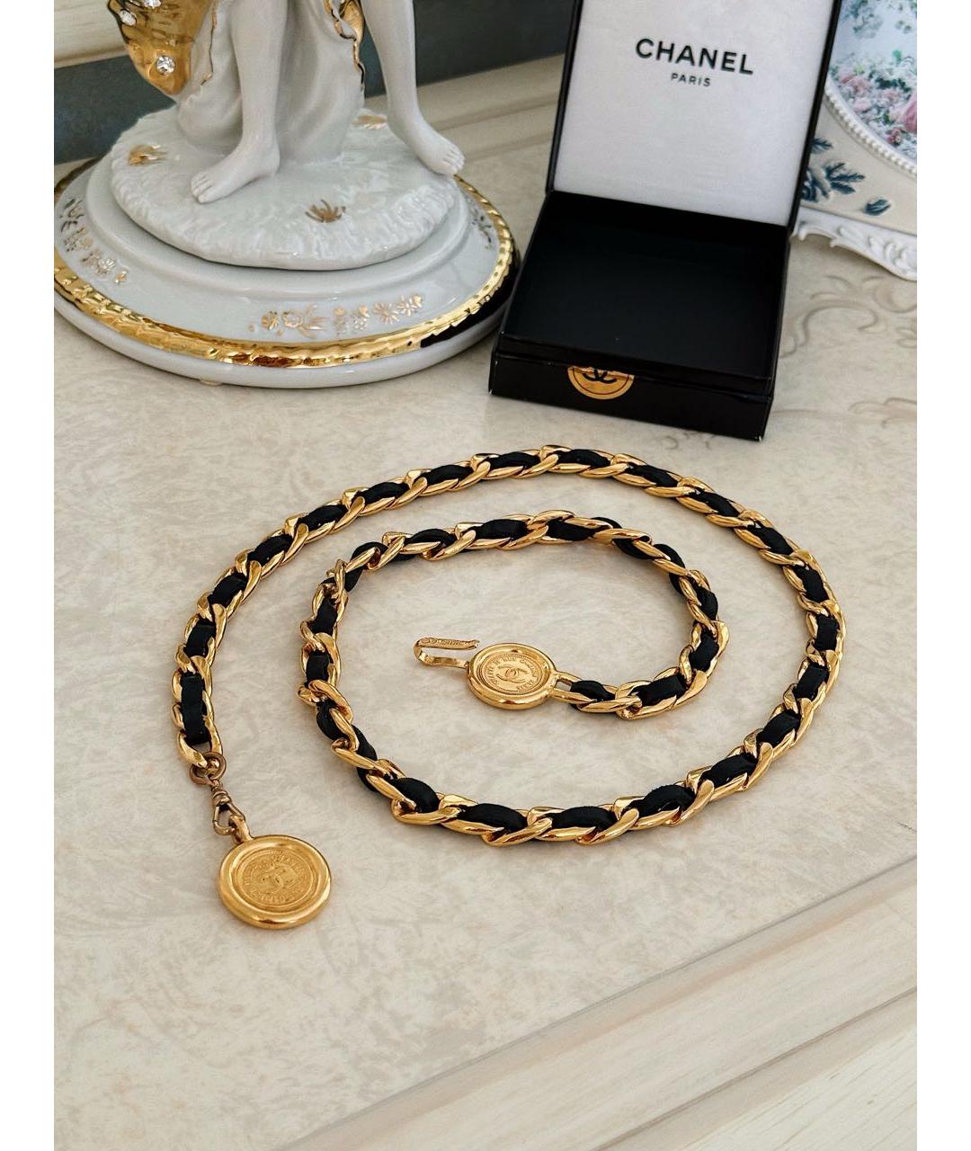 CHANEL Золотой кожаный ремень, фото 2