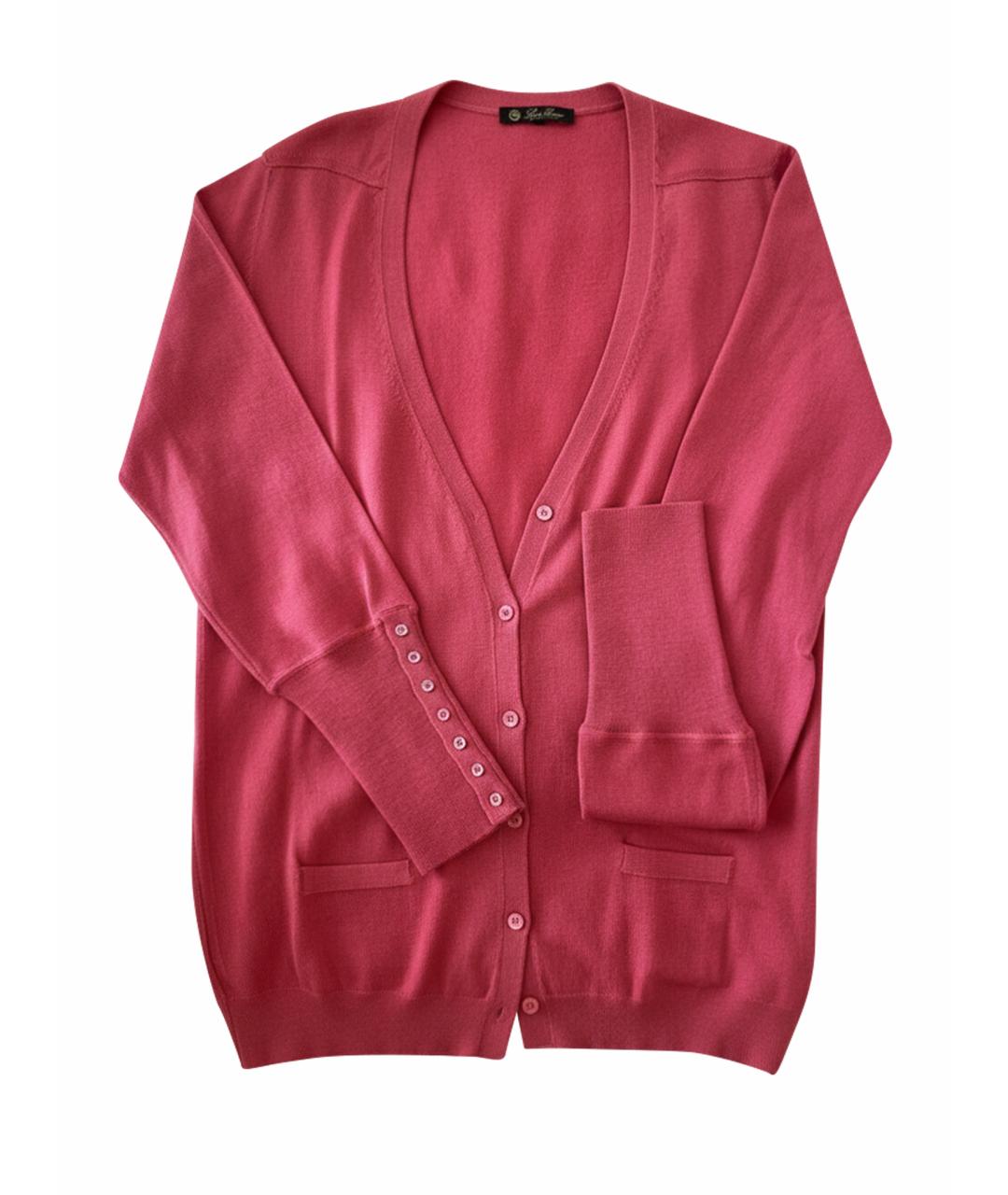 LORO PIANA Коралловый шерстяной кардиган, фото 1