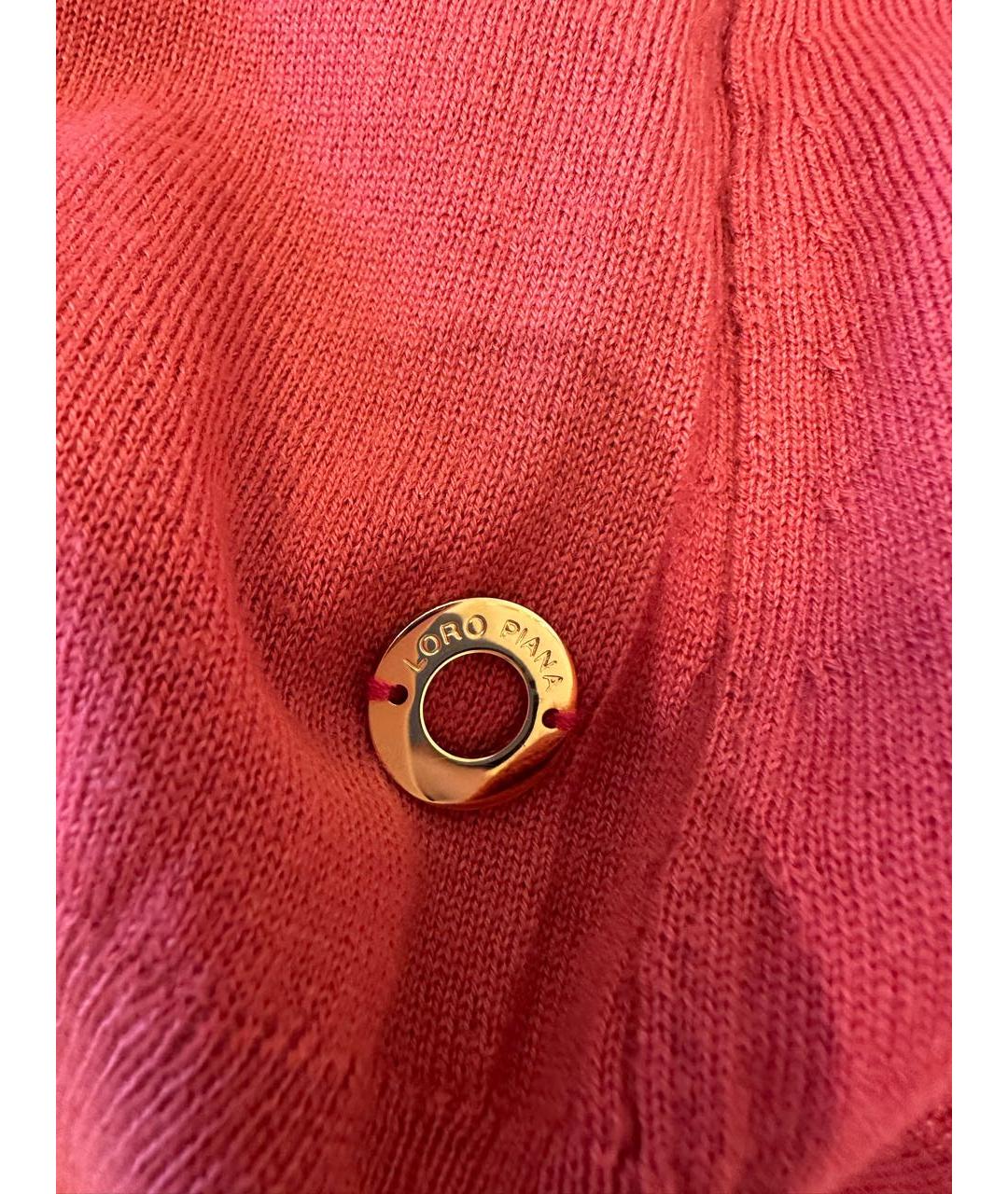 LORO PIANA Коралловый шерстяной кардиган, фото 5