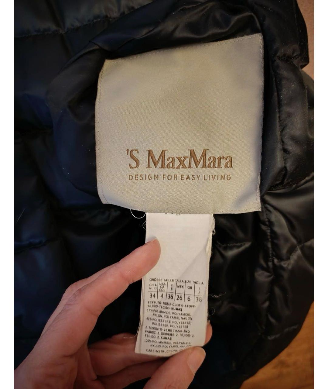 'S MAX MARA Антрацитовое атласное пальто, фото 3