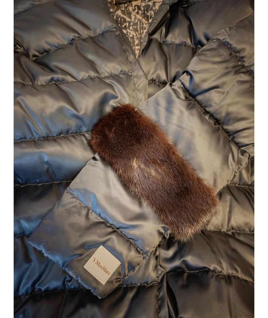 'S MAX MARA Антрацитовое атласное пальто, фото 2