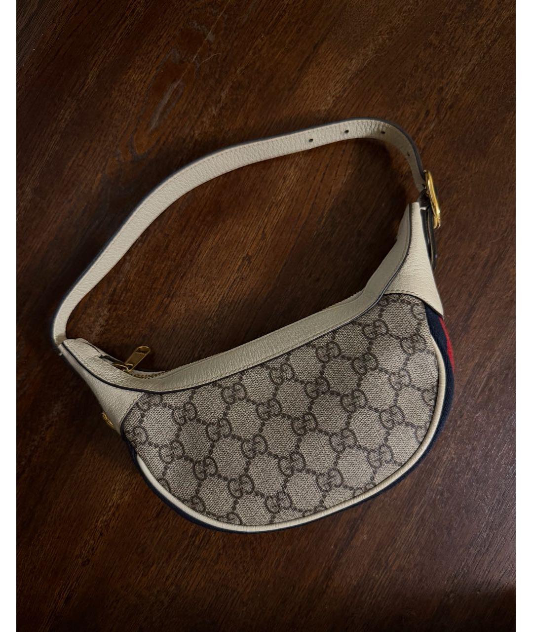 GUCCI Серая кожаная сумка с короткими ручками, фото 8