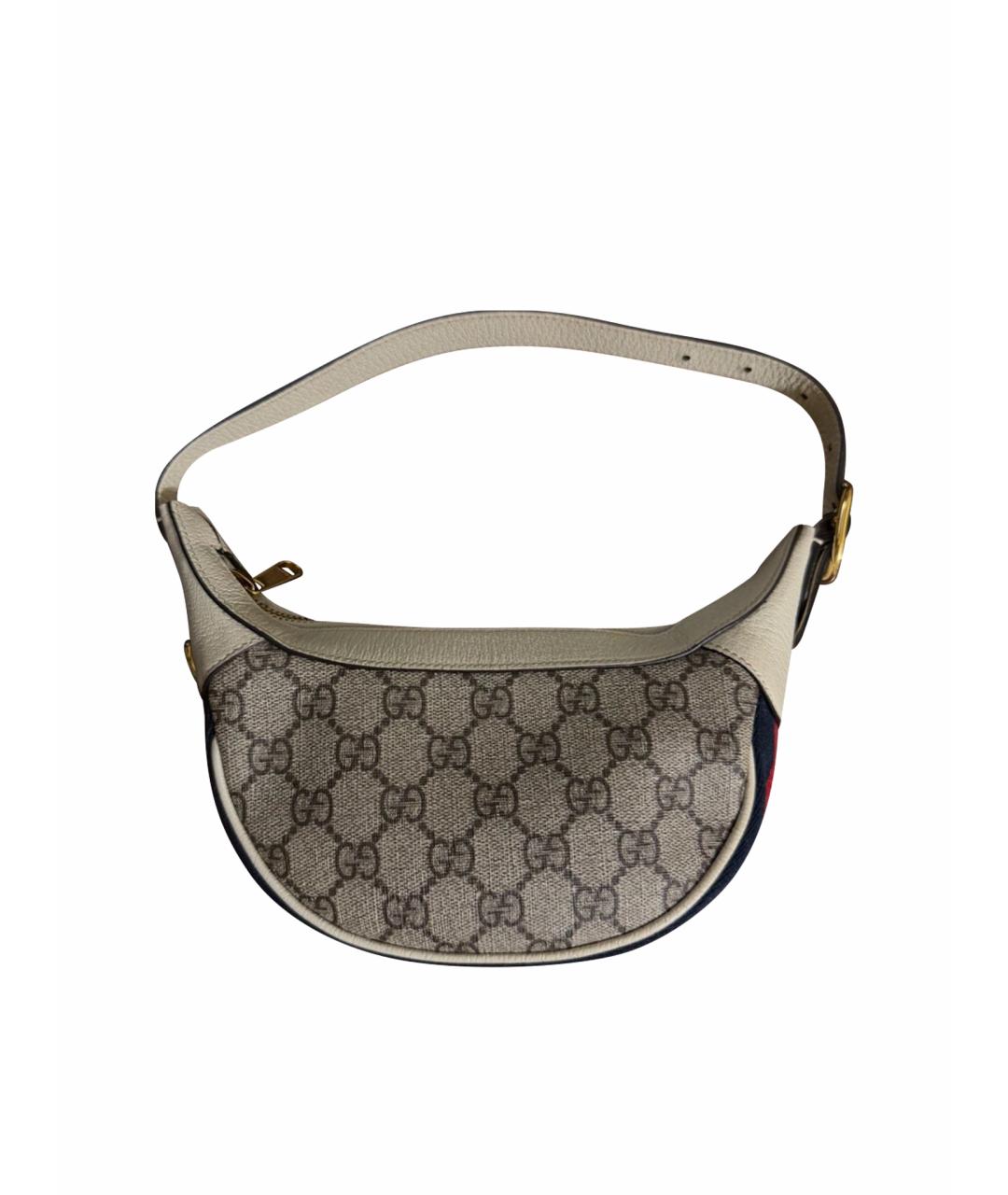 GUCCI Серая кожаная сумка с короткими ручками, фото 1