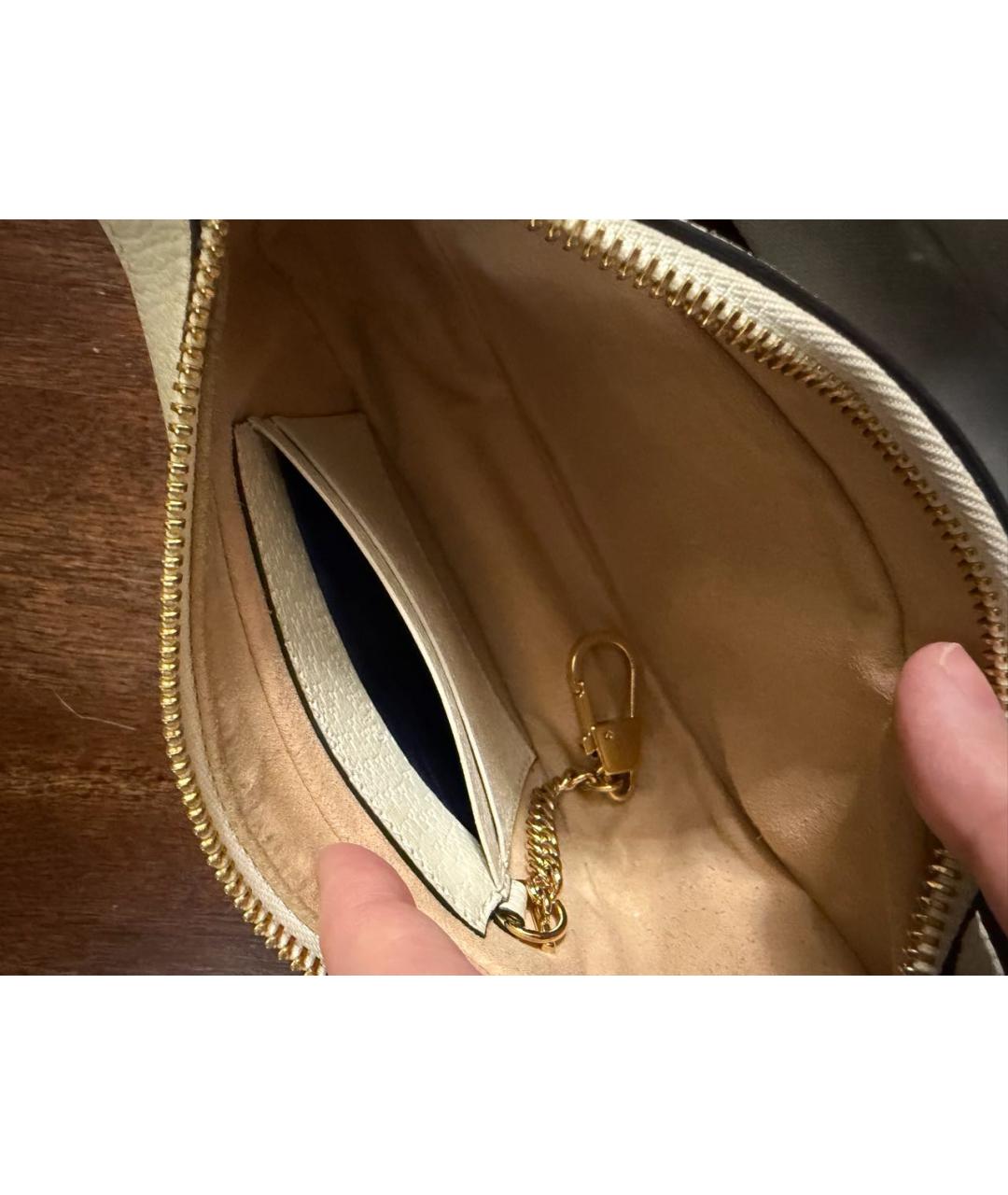 GUCCI Серая кожаная сумка с короткими ручками, фото 6