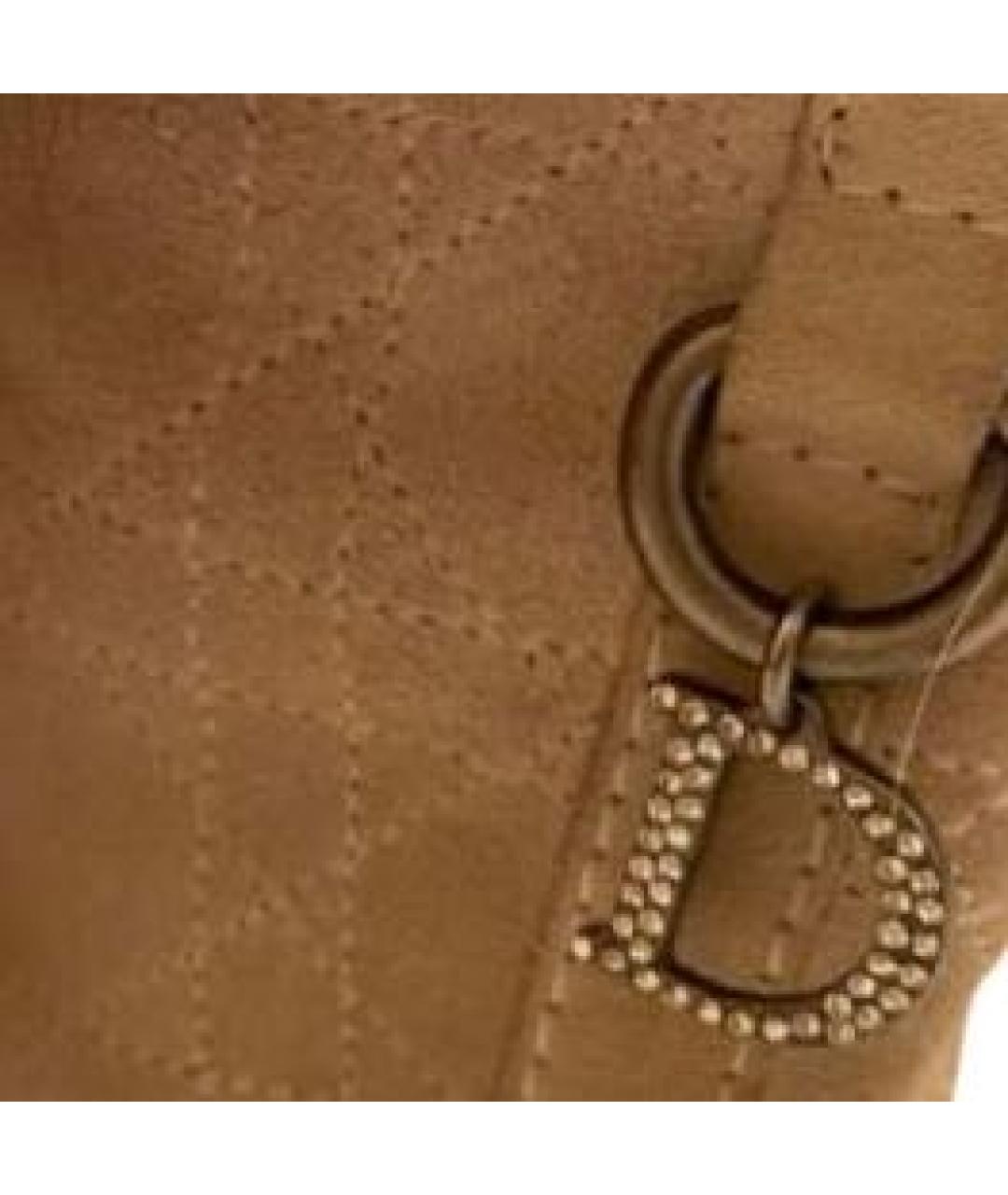 CHRISTIAN DIOR Бежевые замшевые сапоги, фото 5