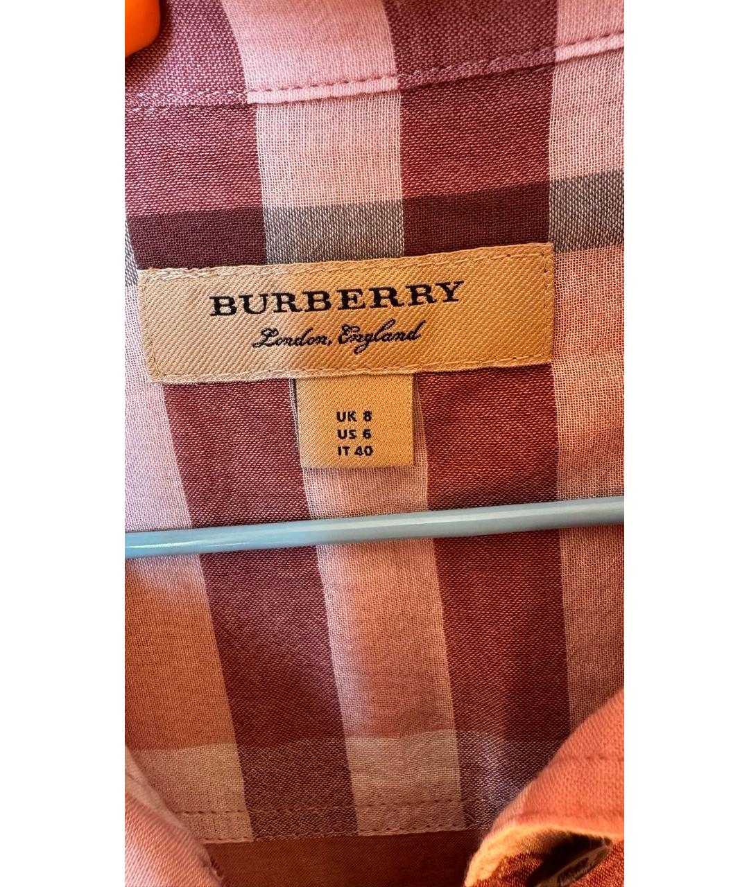 BURBERRY Розовое хлопковое повседневное платье, фото 3