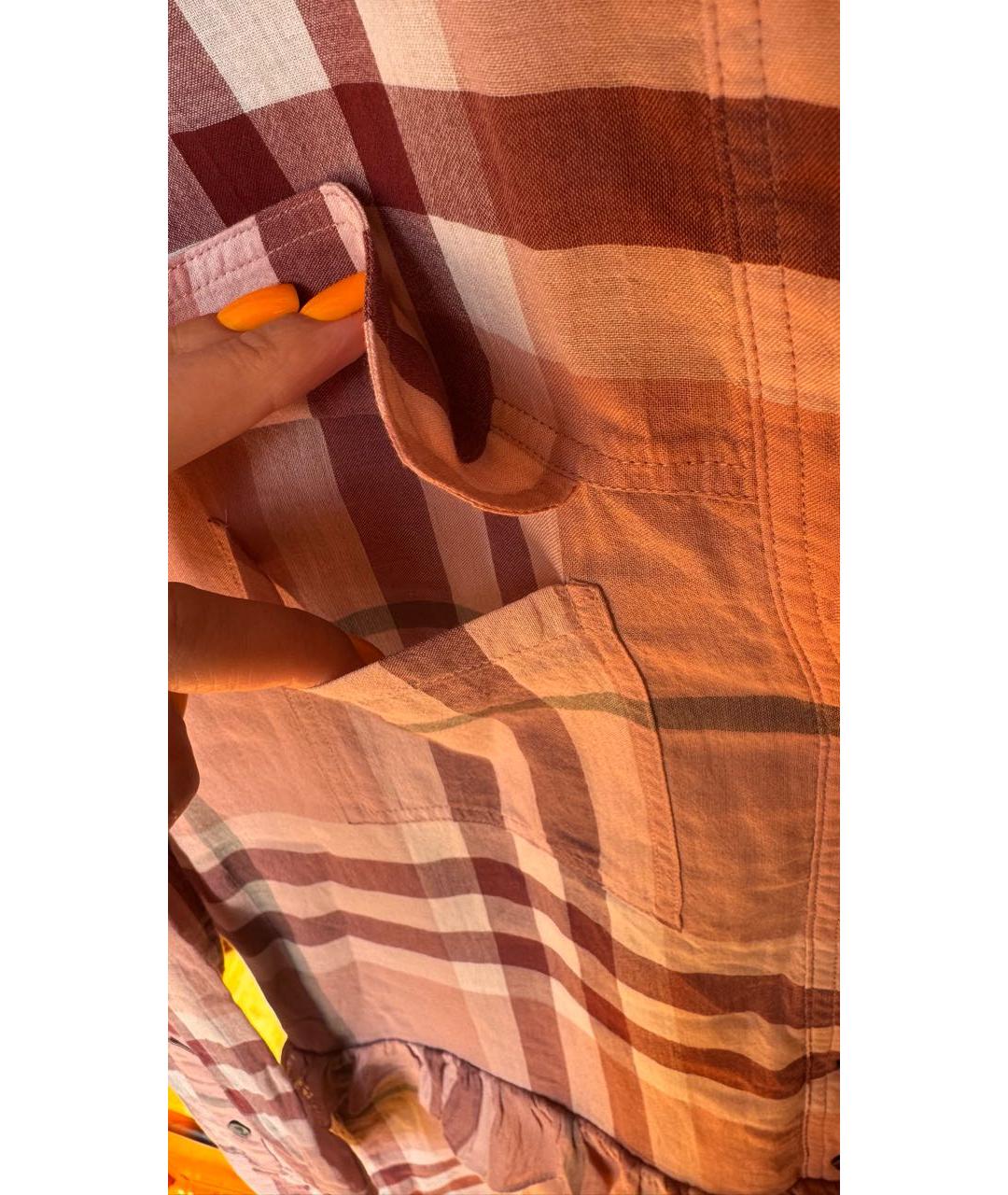 BURBERRY Розовое хлопковое повседневное платье, фото 5