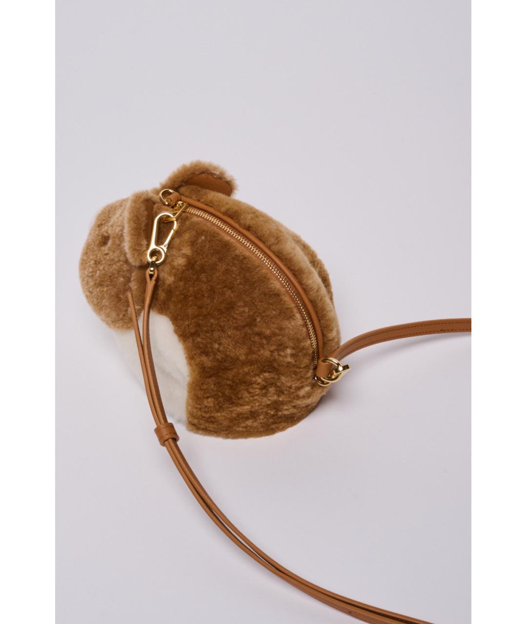 LOEWE Коричневая меховая сумка через плечо, фото 4
