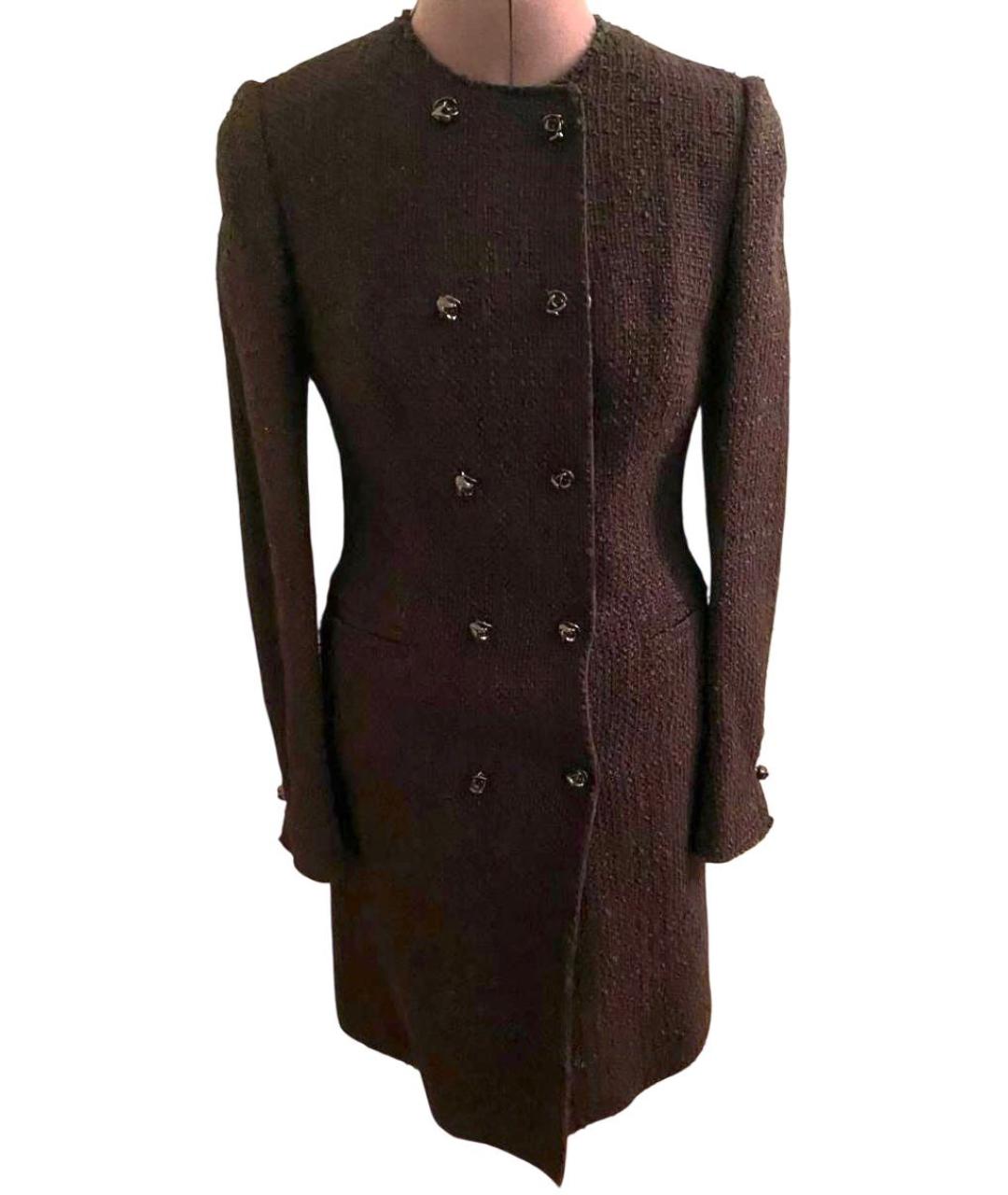 DOLCE&GABBANA Черное шерстяное пальто, фото 2