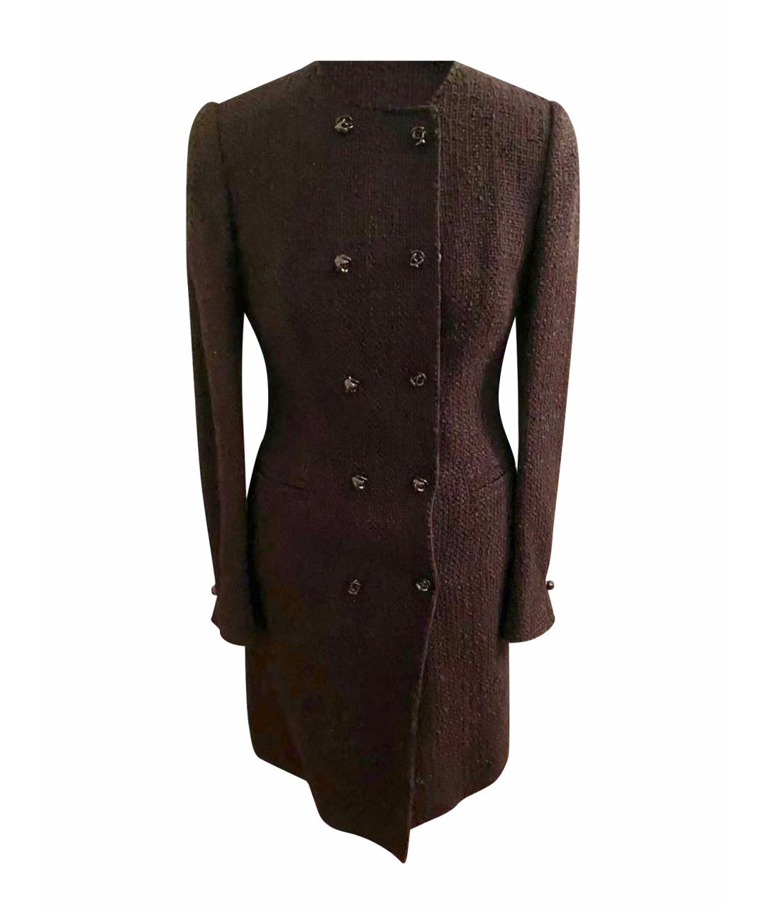 DOLCE&GABBANA Черное шерстяное пальто, фото 1