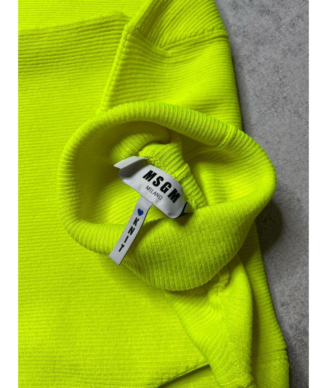 MSGM Желтая полиэстеровая водолазка, фото 8