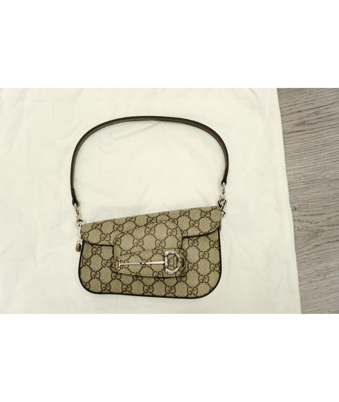 GUCCI Коричневая кожаная сумка с короткими ручками, фото 2