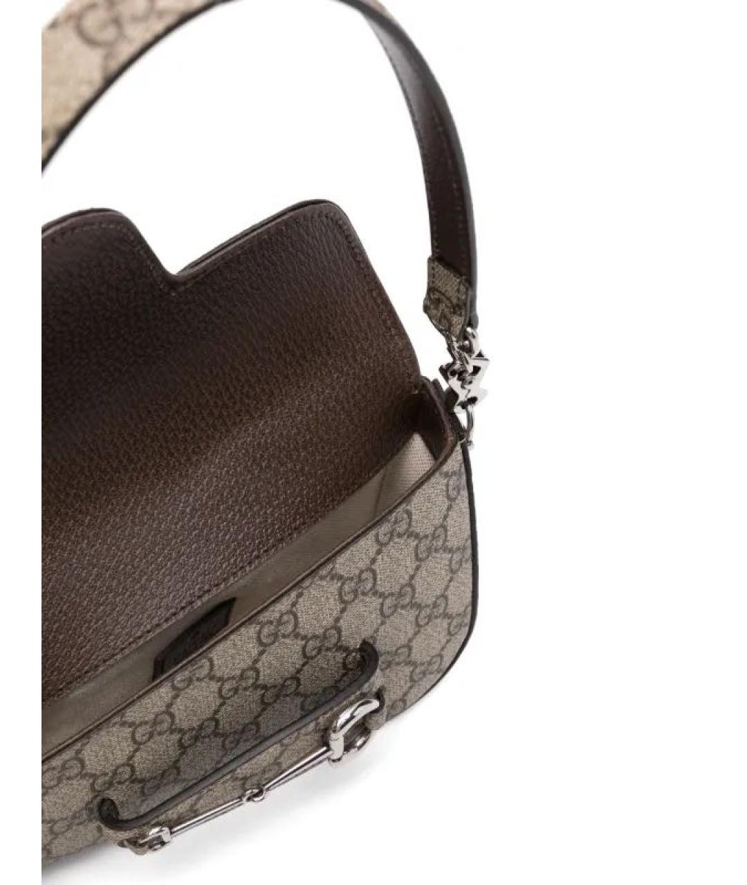 GUCCI Коричневая кожаная сумка с короткими ручками, фото 4