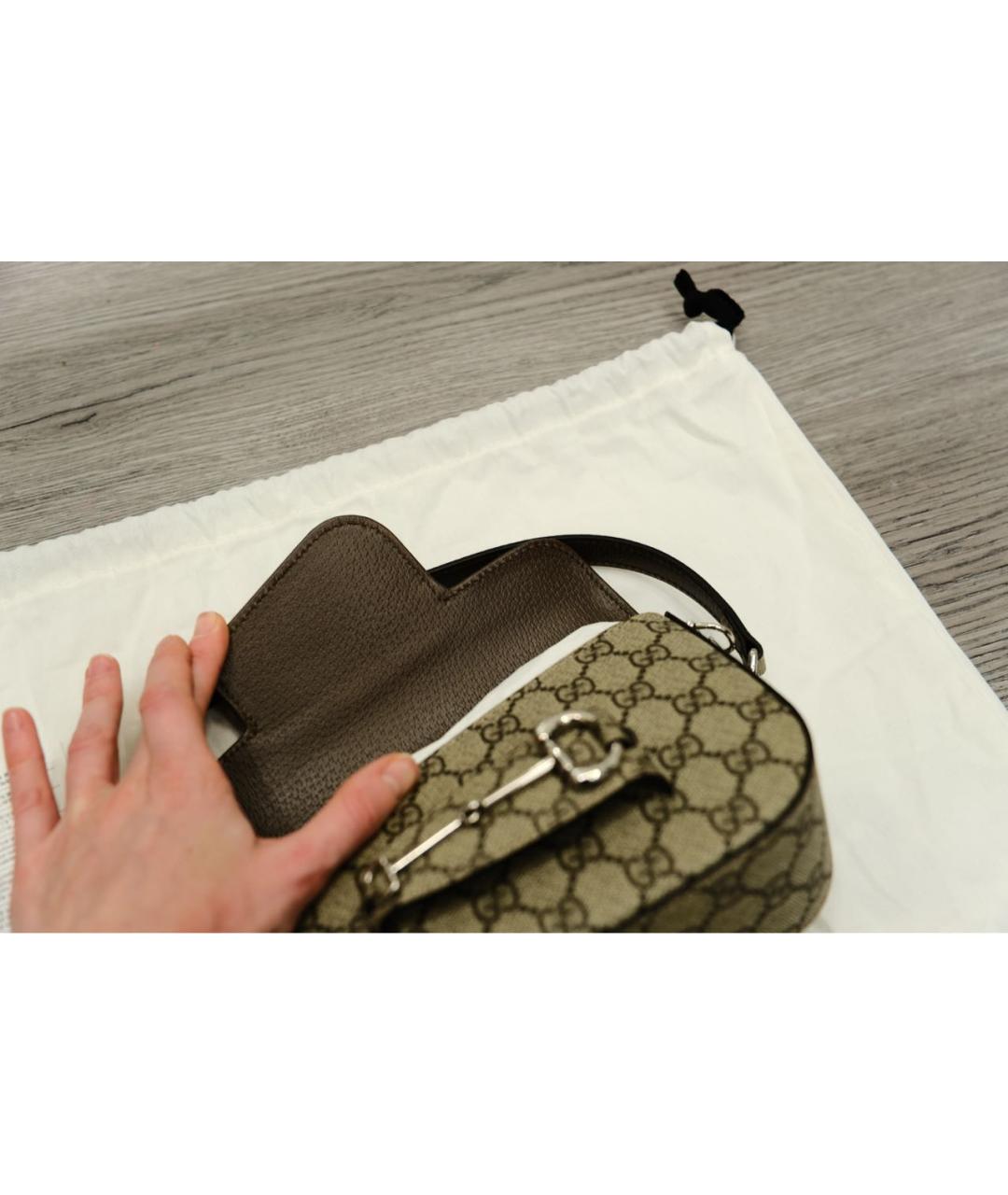 GUCCI Коричневая кожаная сумка с короткими ручками, фото 7