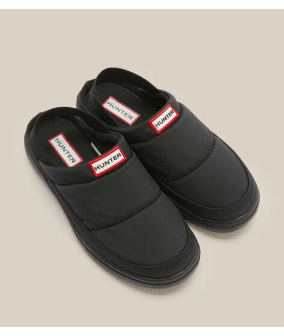 HUNTER Черные синтетические сабо, фото 3