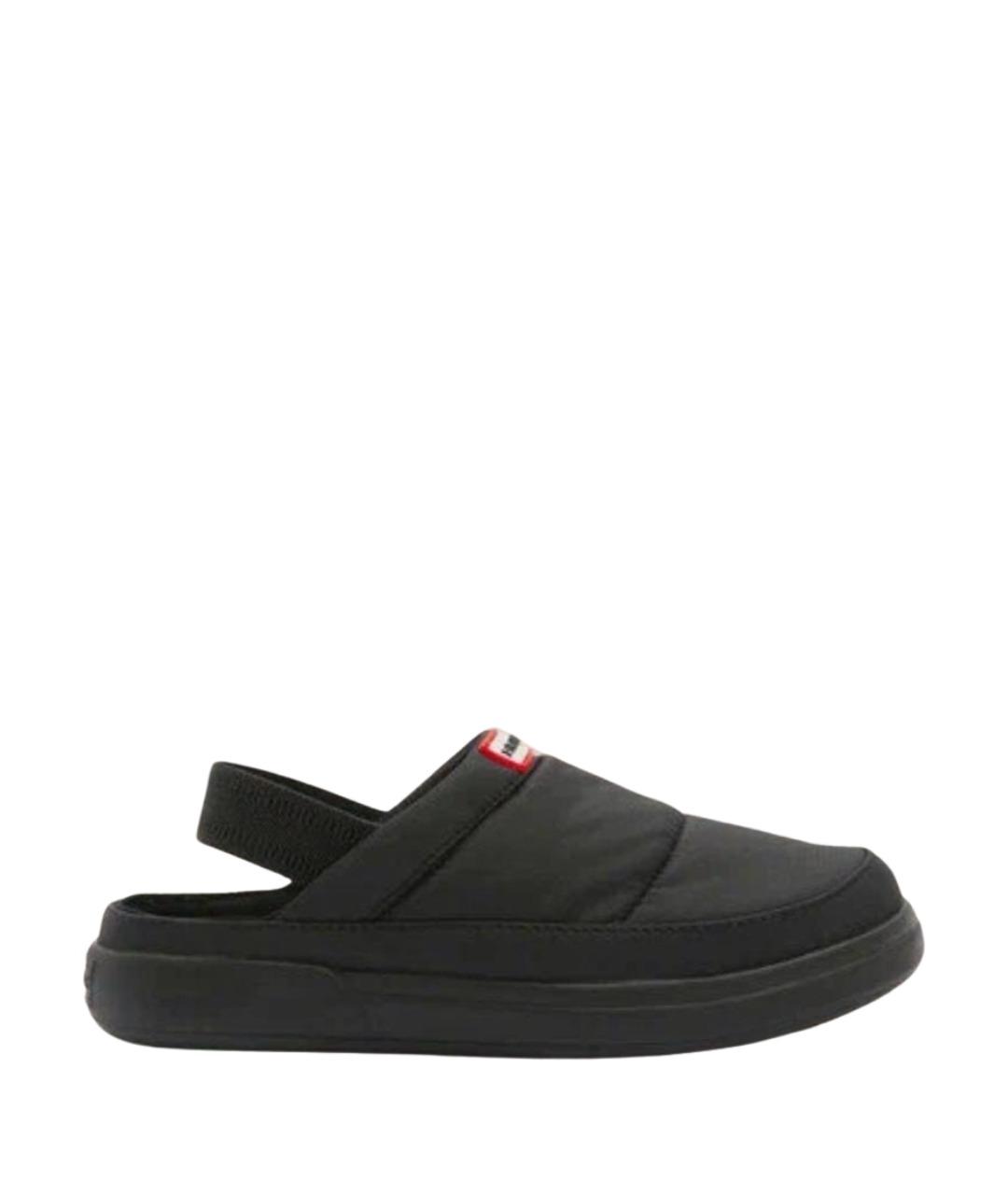 HUNTER Черные синтетические сабо, фото 1