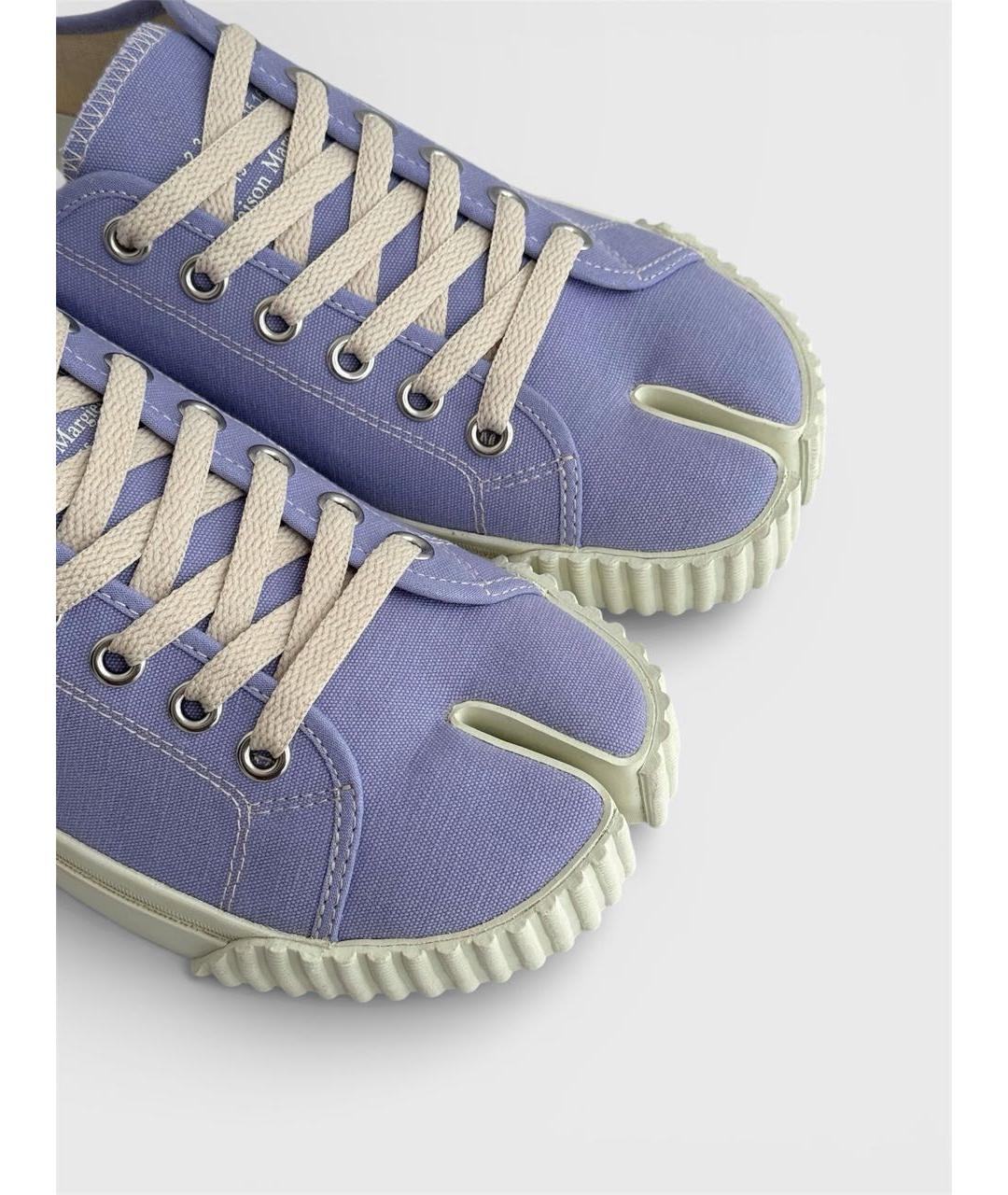 MAISON MARGIELA Фиолетовые текстильные низкие кроссовки / кеды, фото 4