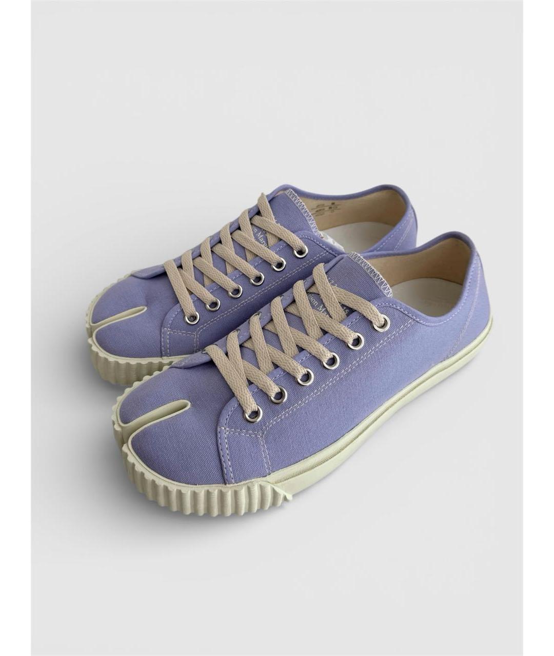 MAISON MARGIELA Фиолетовые текстильные низкие кроссовки / кеды, фото 3