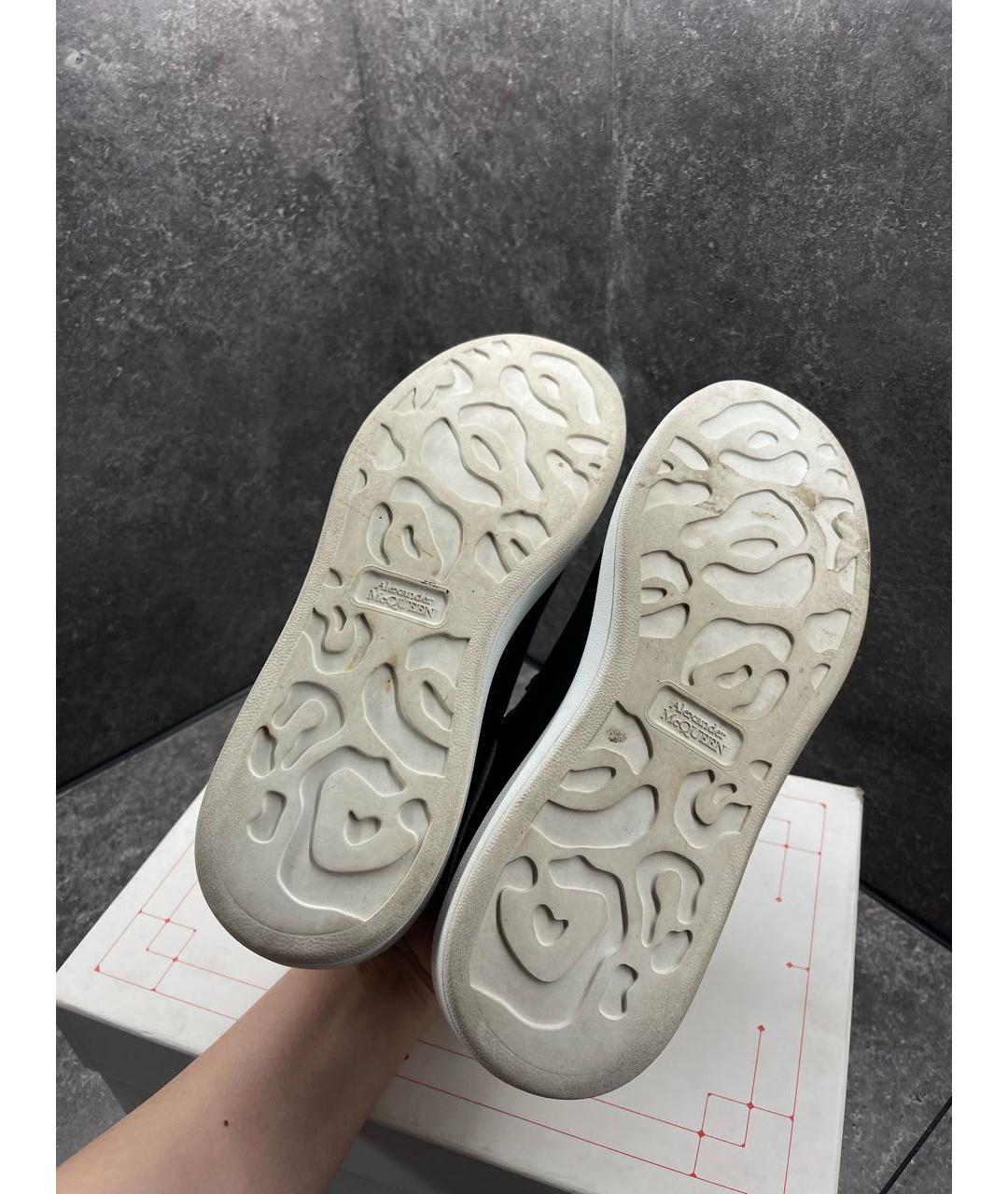 ALEXANDER MCQUEEN Черные кожаные низкие кроссовки / кеды, фото 5