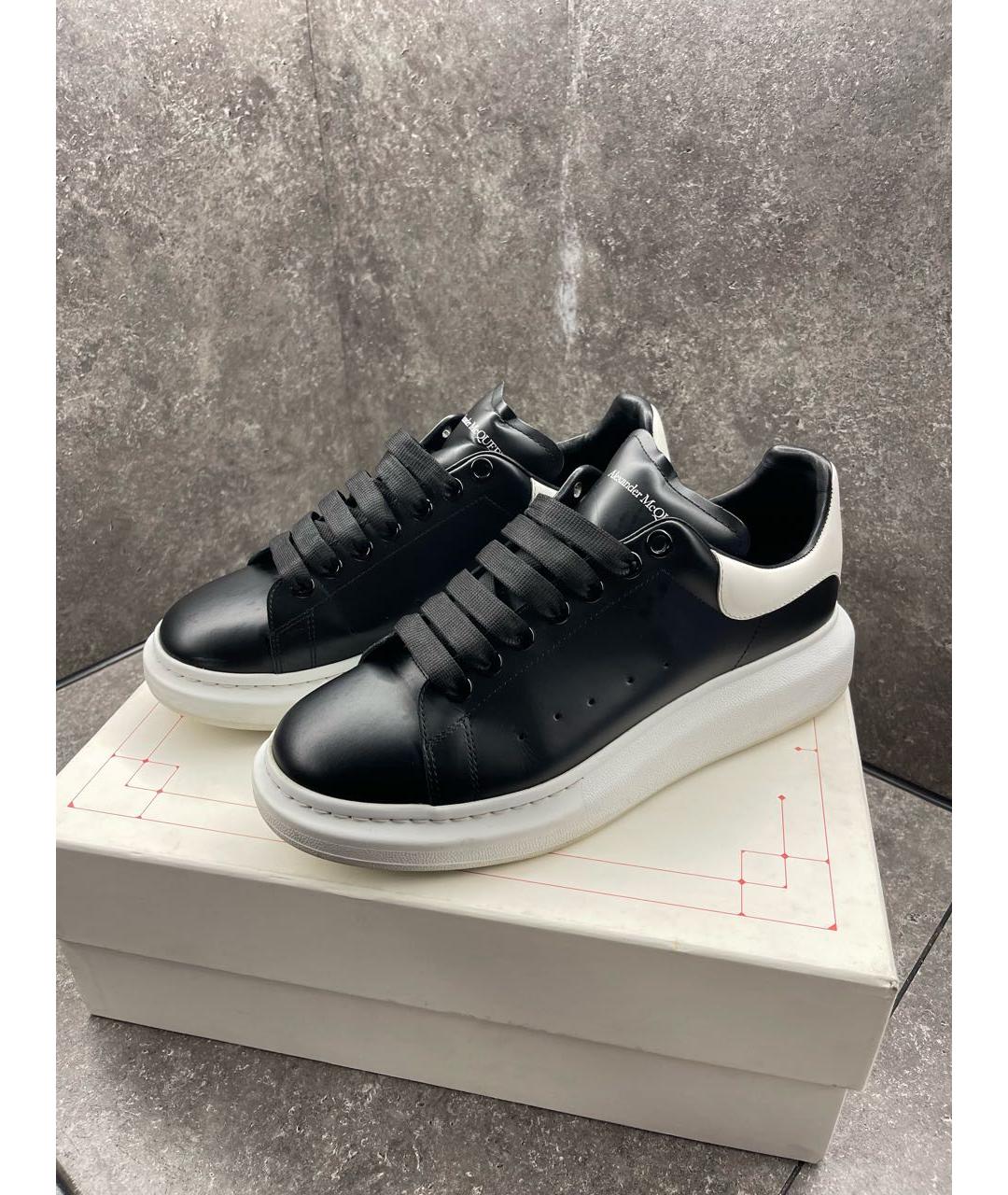 ALEXANDER MCQUEEN Черные кожаные низкие кроссовки / кеды, фото 6