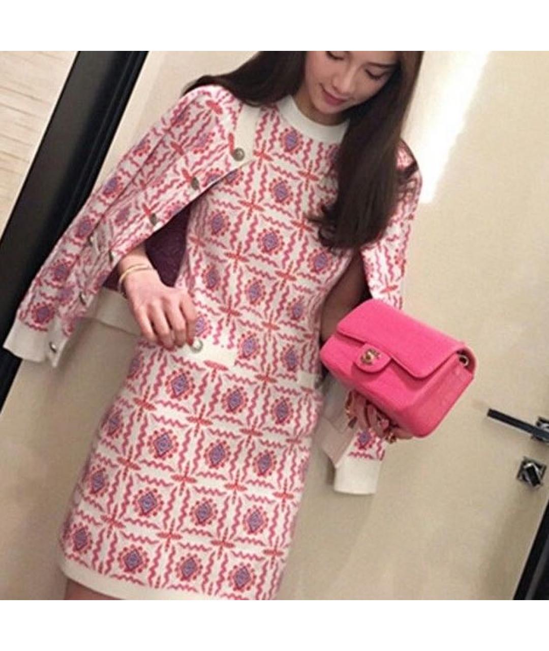 CHANEL Розовое кашемировое повседневное платье, фото 5