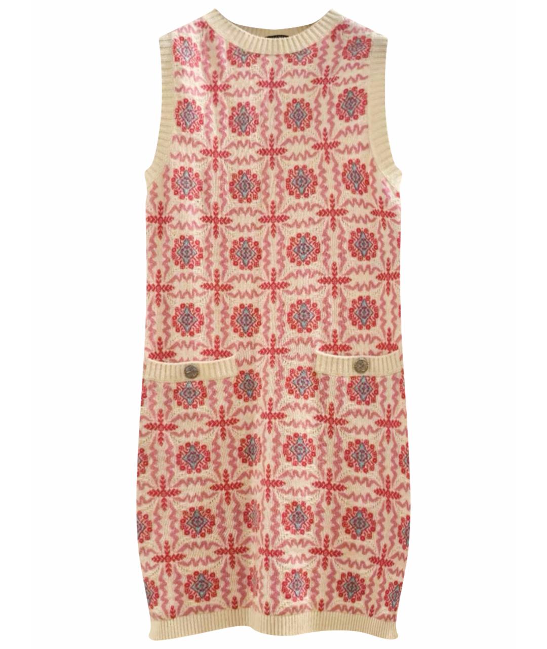 CHANEL Розовое кашемировое повседневное платье, фото 1