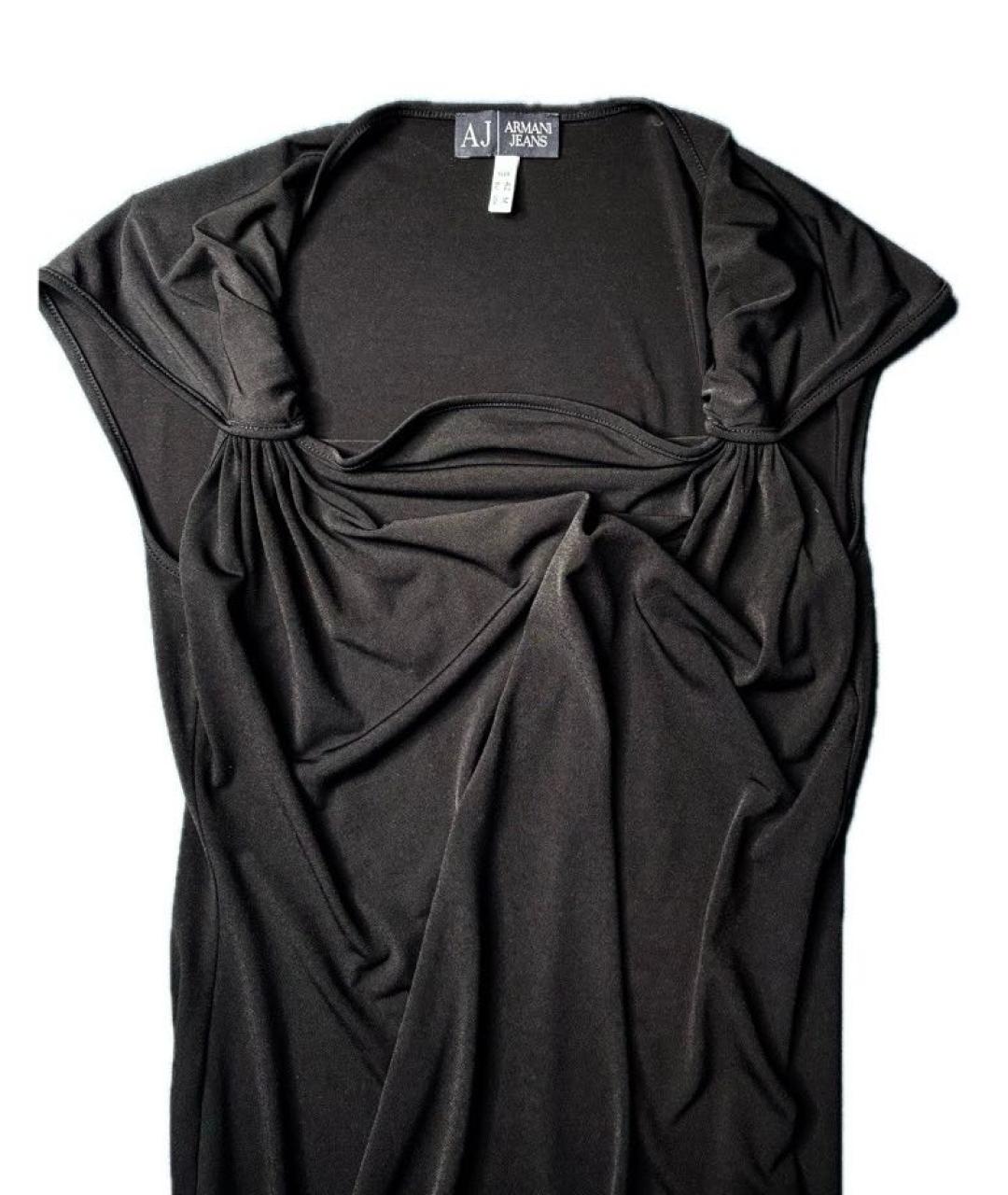 ARMANI JEANS Черное синтетическое повседневное платье, фото 7